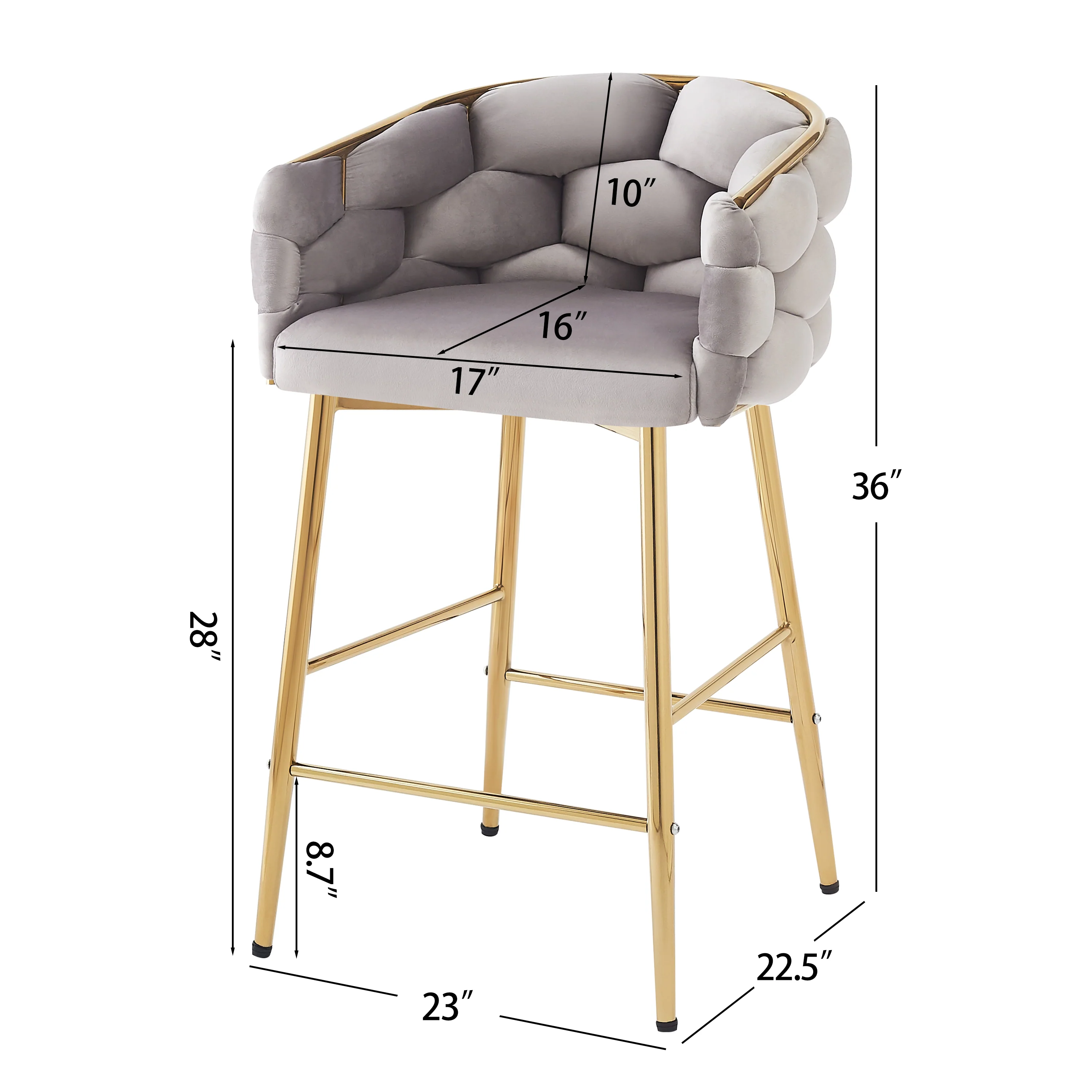 Reede Modern Upholstered Flannelette Counter Stools - furnishings