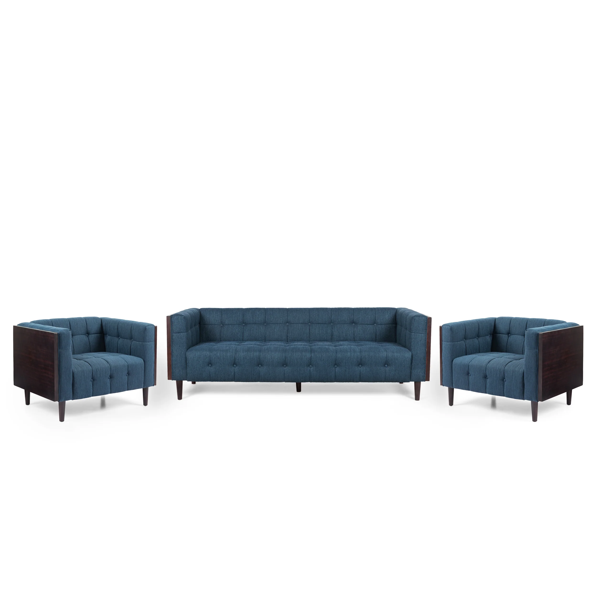 Croton Contemporary Tufted 5 Seater Living Room Set - furnishings