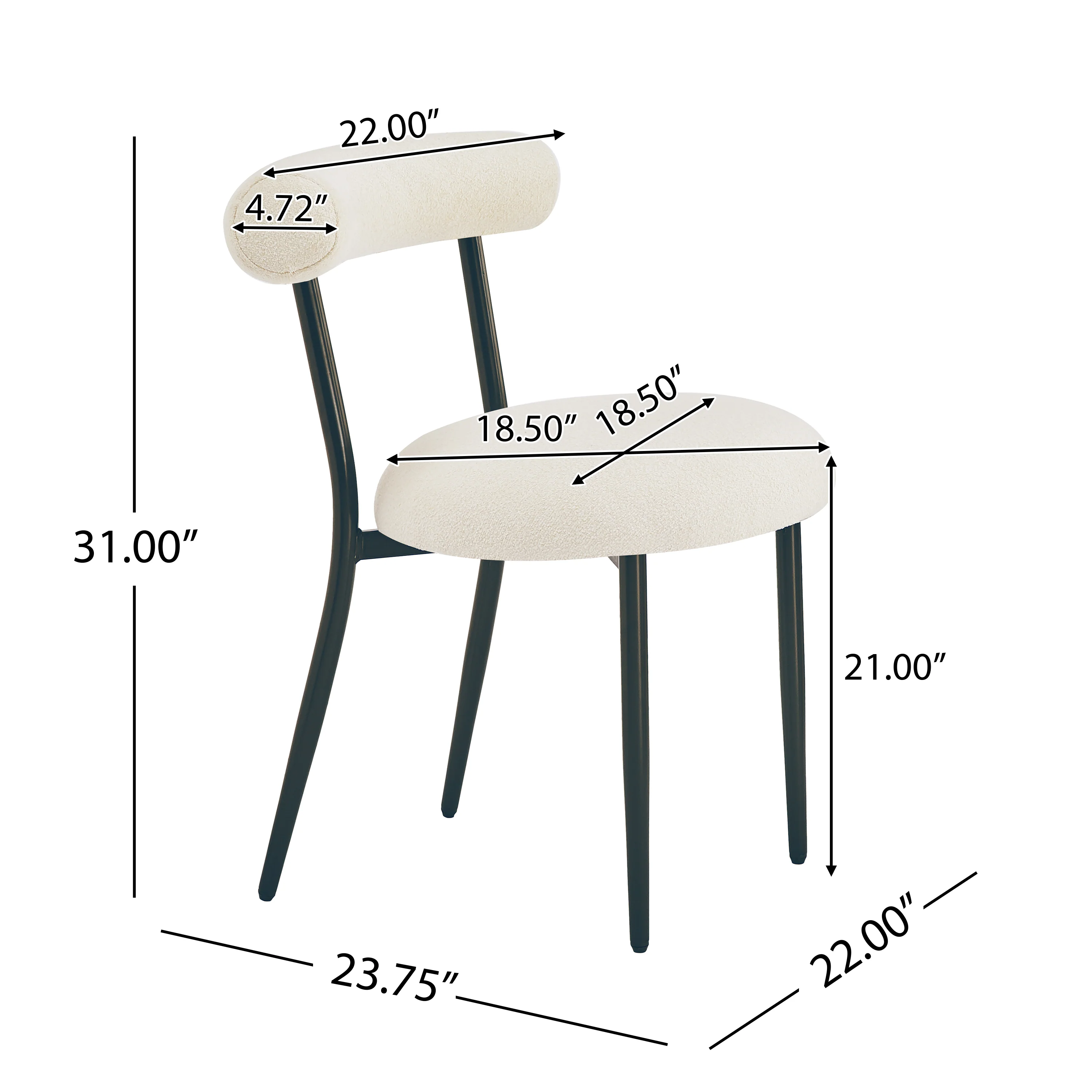 Daimona Fabric Upholstered Dining Chairs, Set of 2 - furnishings