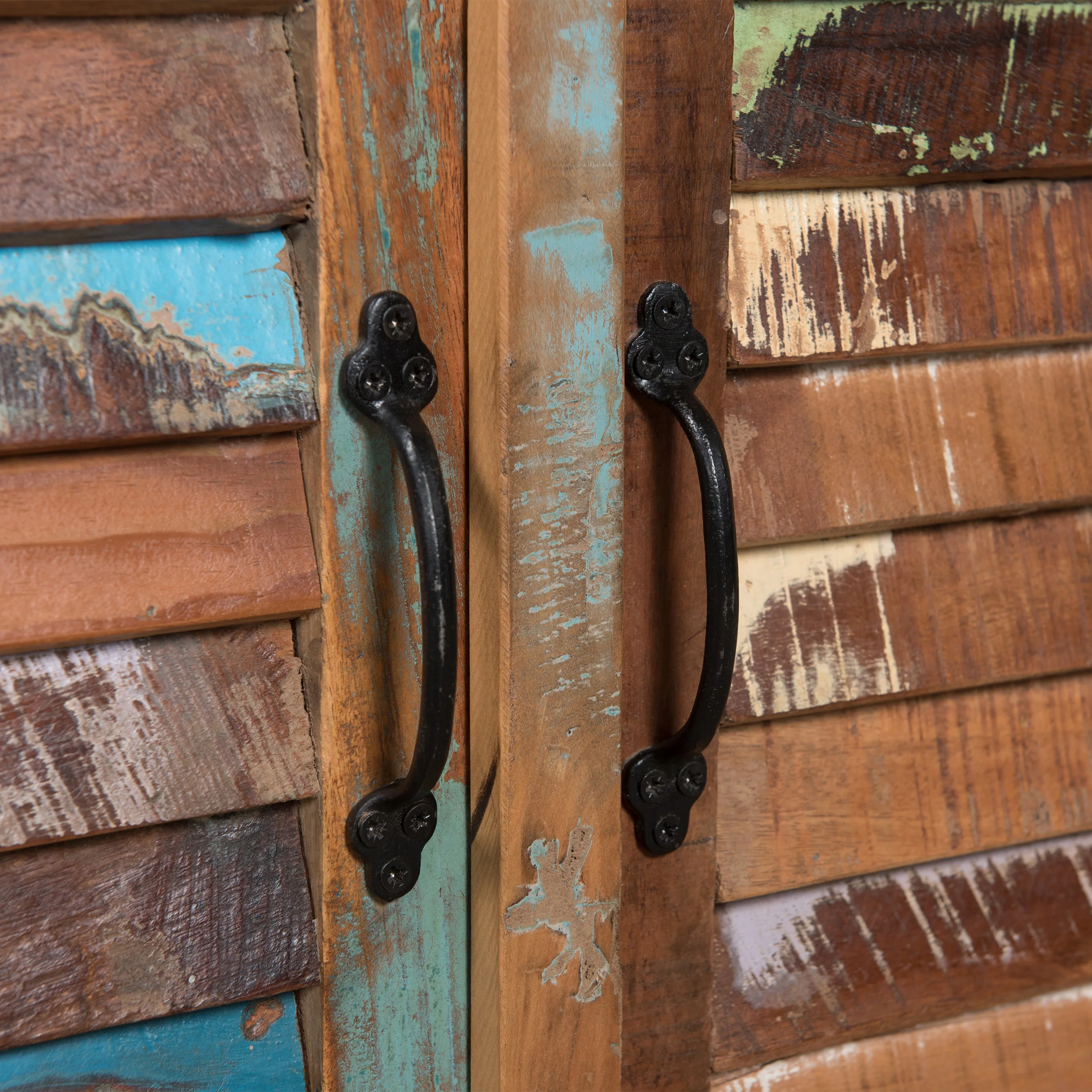 Sandy Shabby Reclaimed Wood Wine Rack Bar Cabinet - furnishings