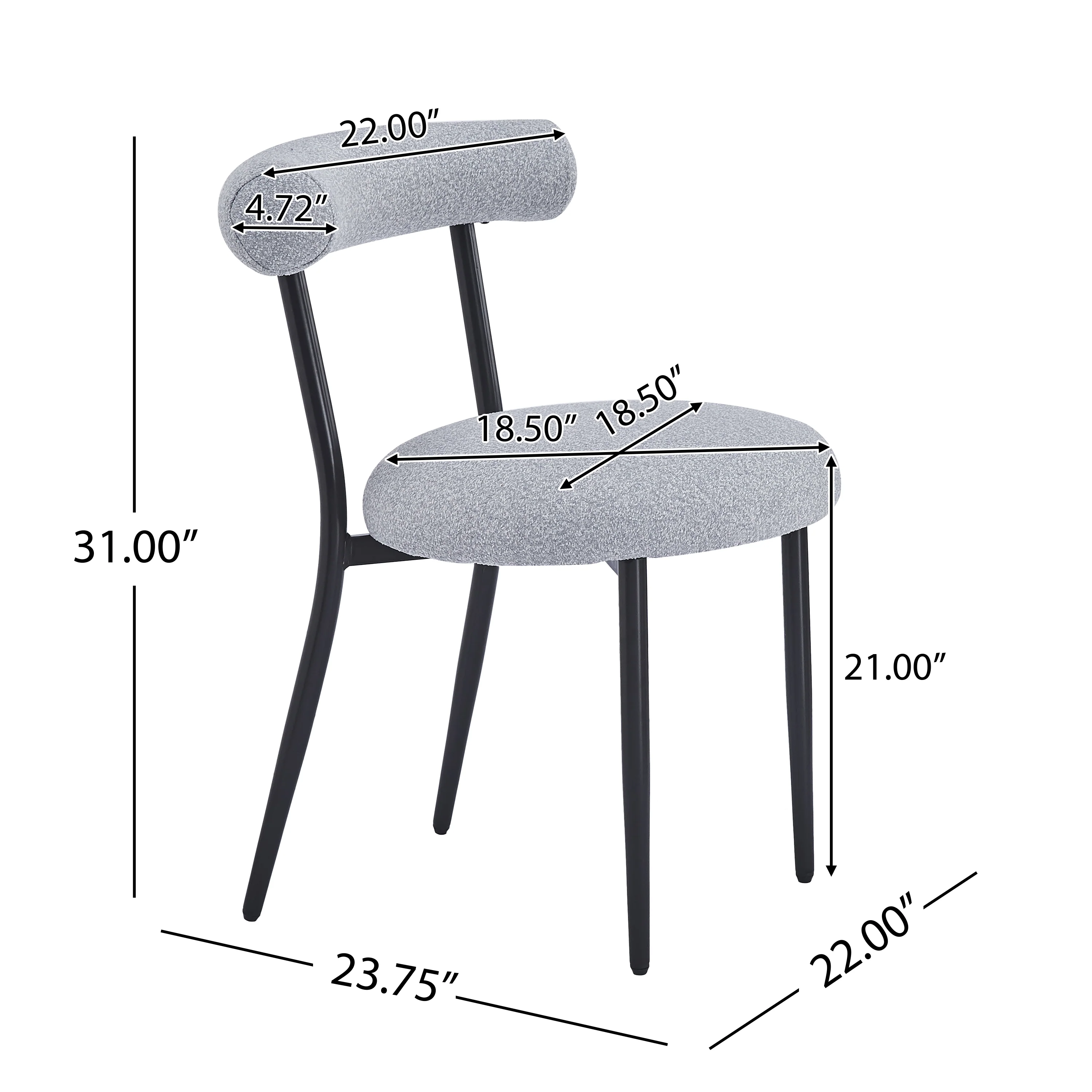 Daimona Fabric Upholstered Dining Chairs, Set of 2 - furnishings