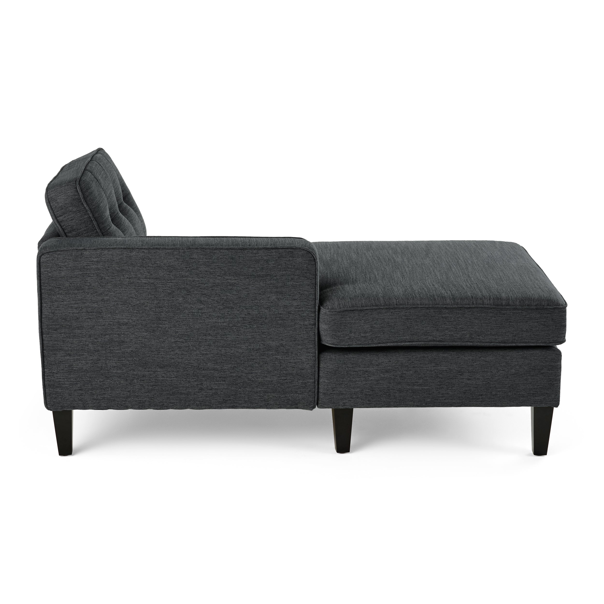 Grace Contemporary Fabric Chaise Sectional with Button Accents - furnishings