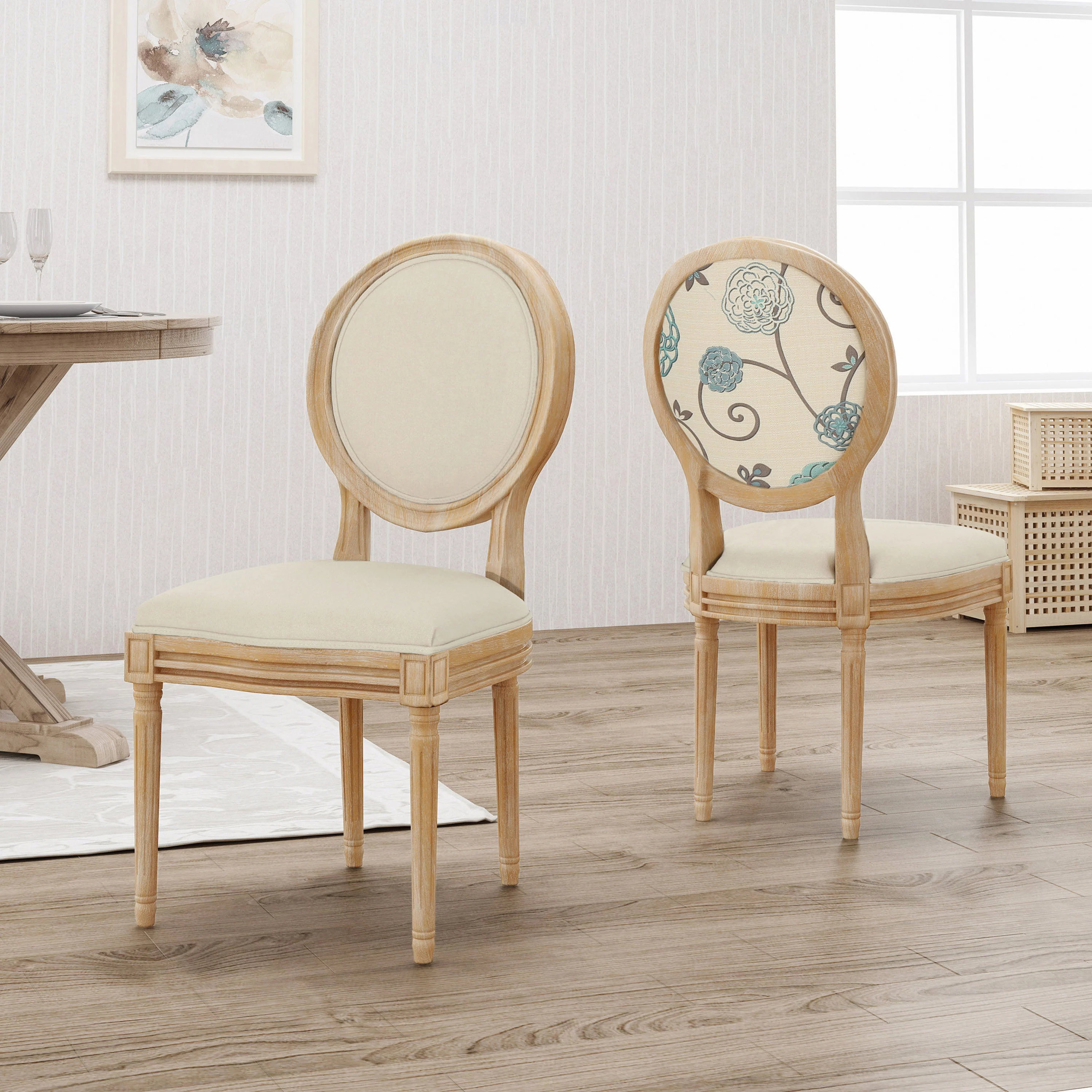 Reed Upholstered French Design Dining Chairs - furnishings