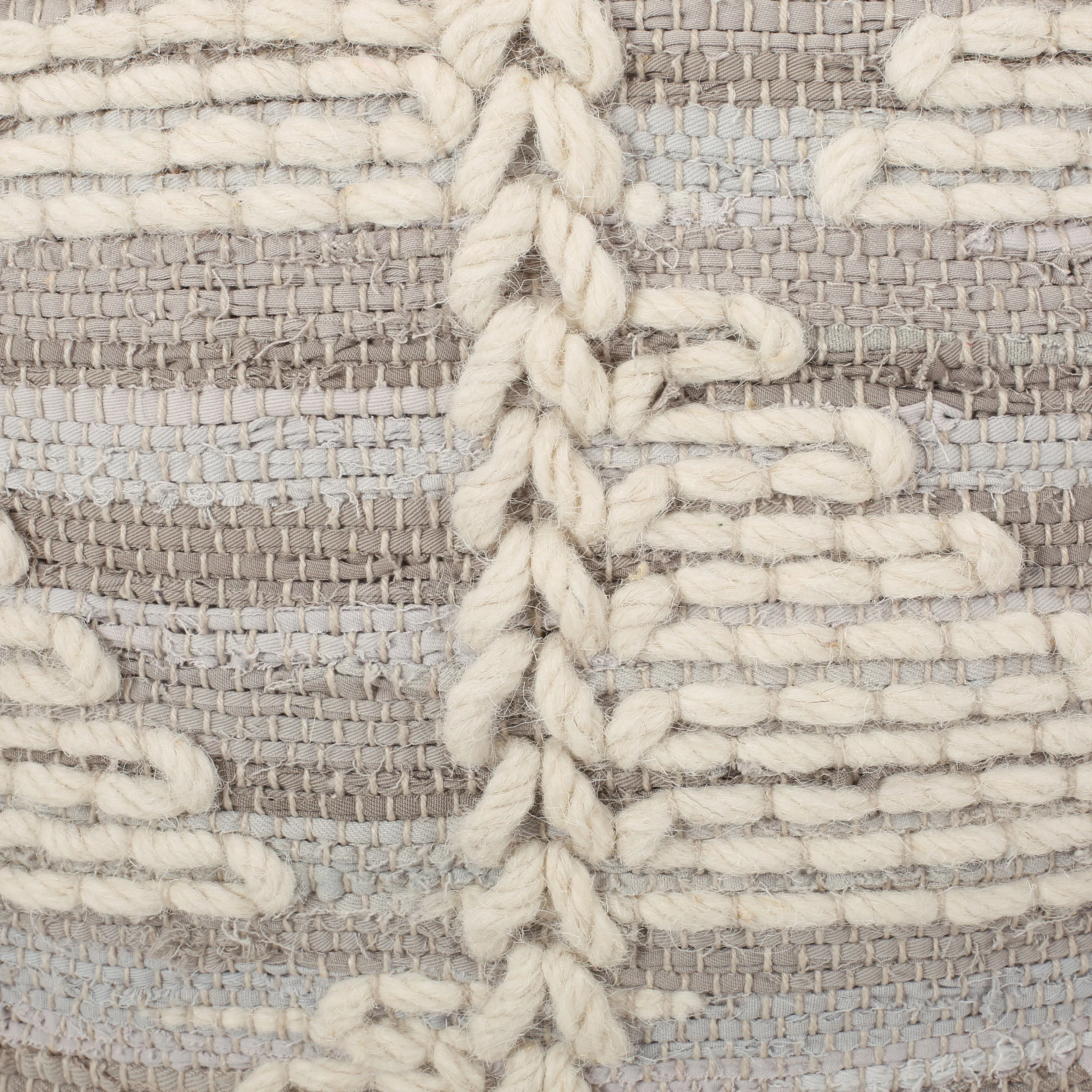 Calera Handcrafted Boho Fabric Cube Pouf - furnishings
