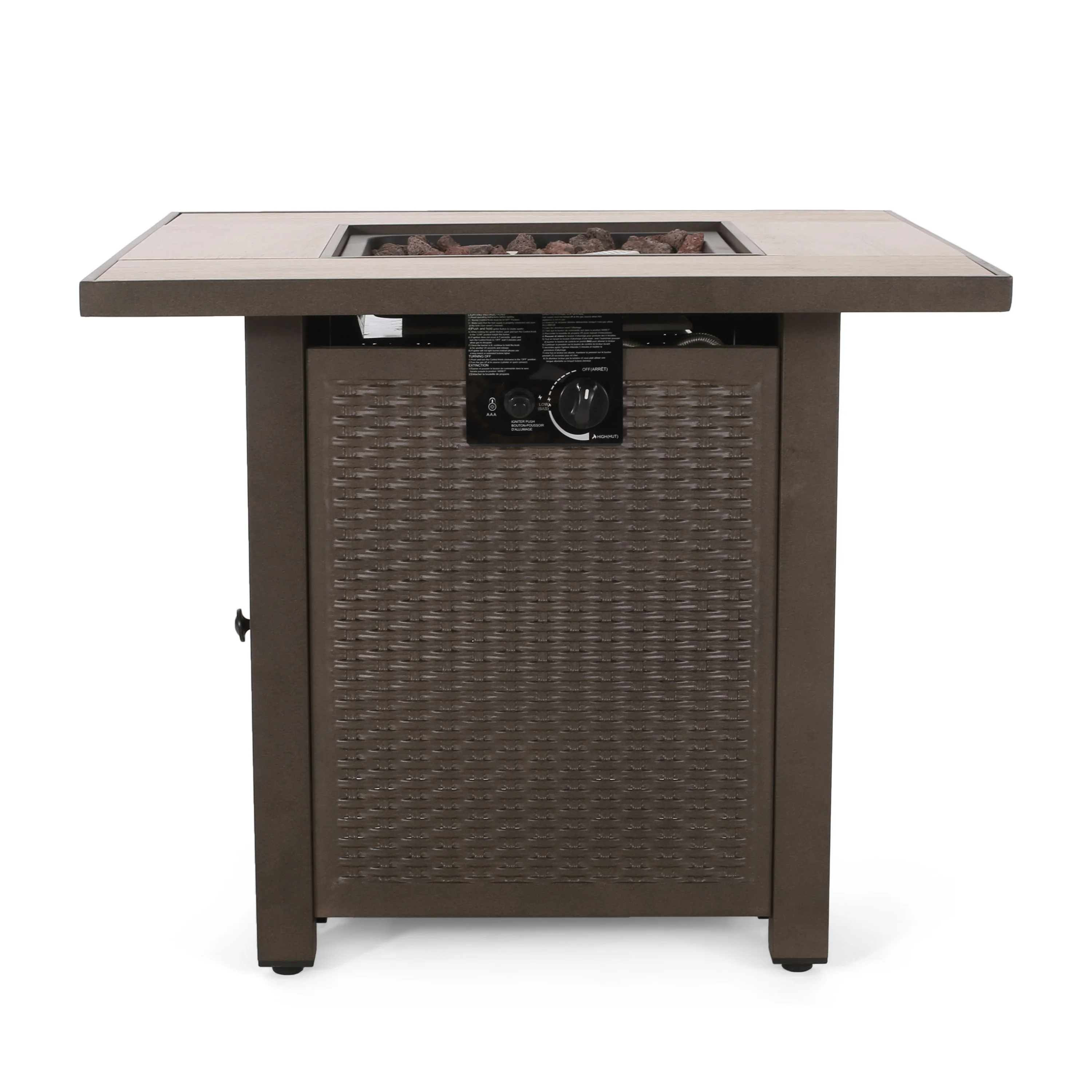 Larry Outdoor 40,000 BTU Iron Square Fire Pit - furnishings