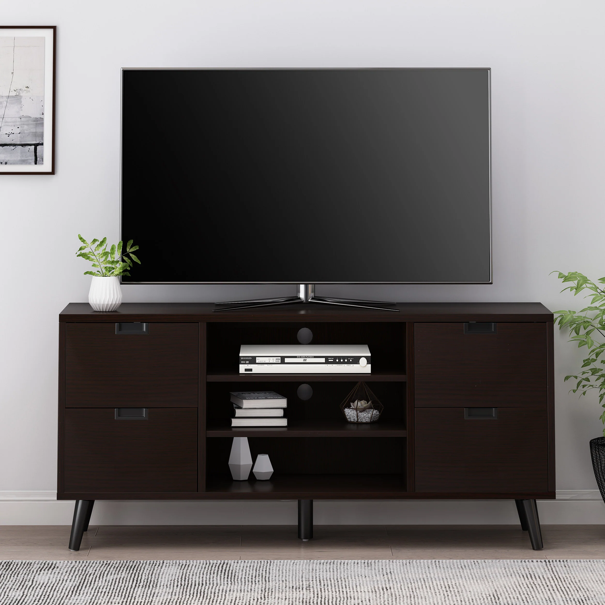 Brinson Mid-Century Modern TV Stand with Storage - furnishings