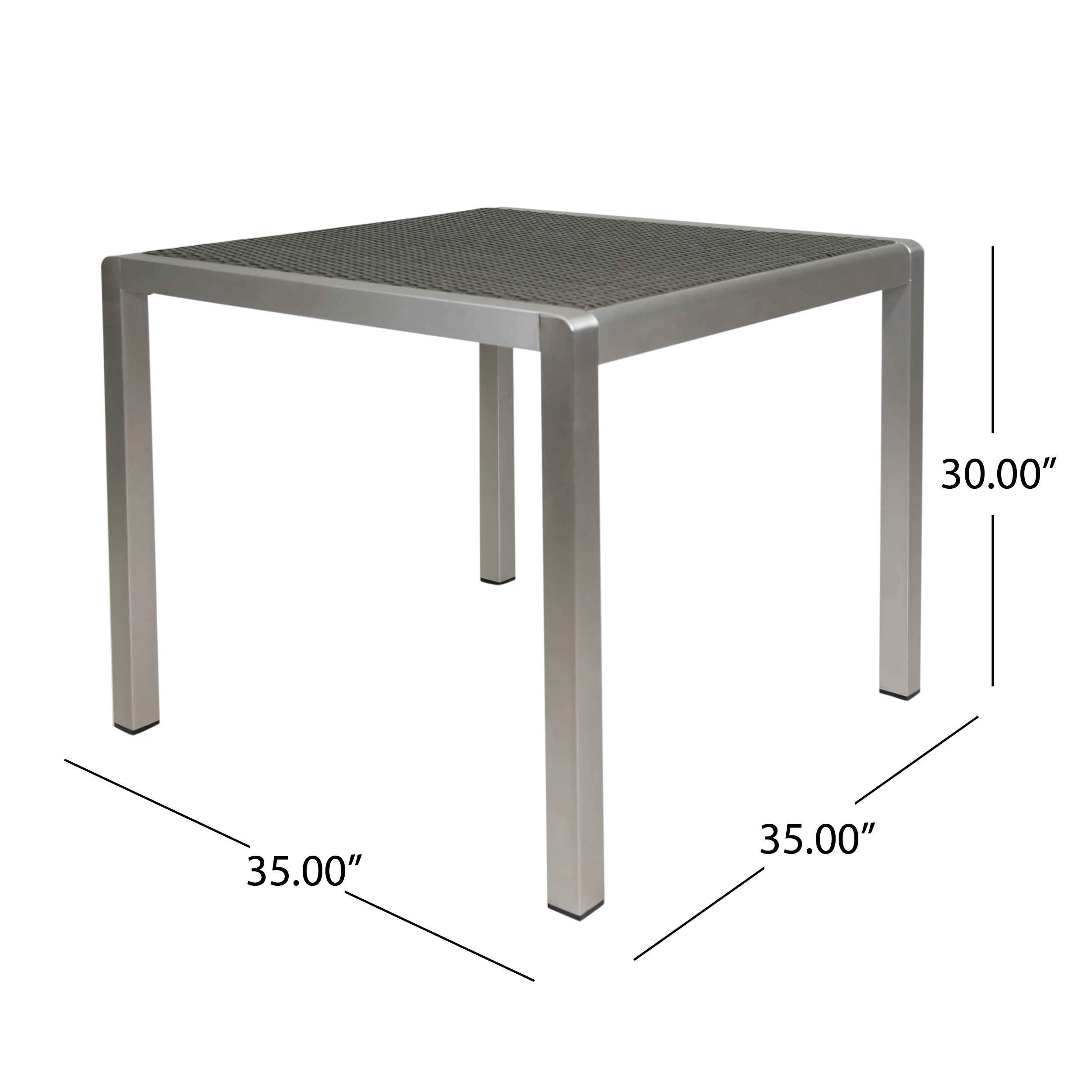 Danitza Outdoor Modern 4 Seater Aluminum Dining Set with Wicker Table Top - furnishings