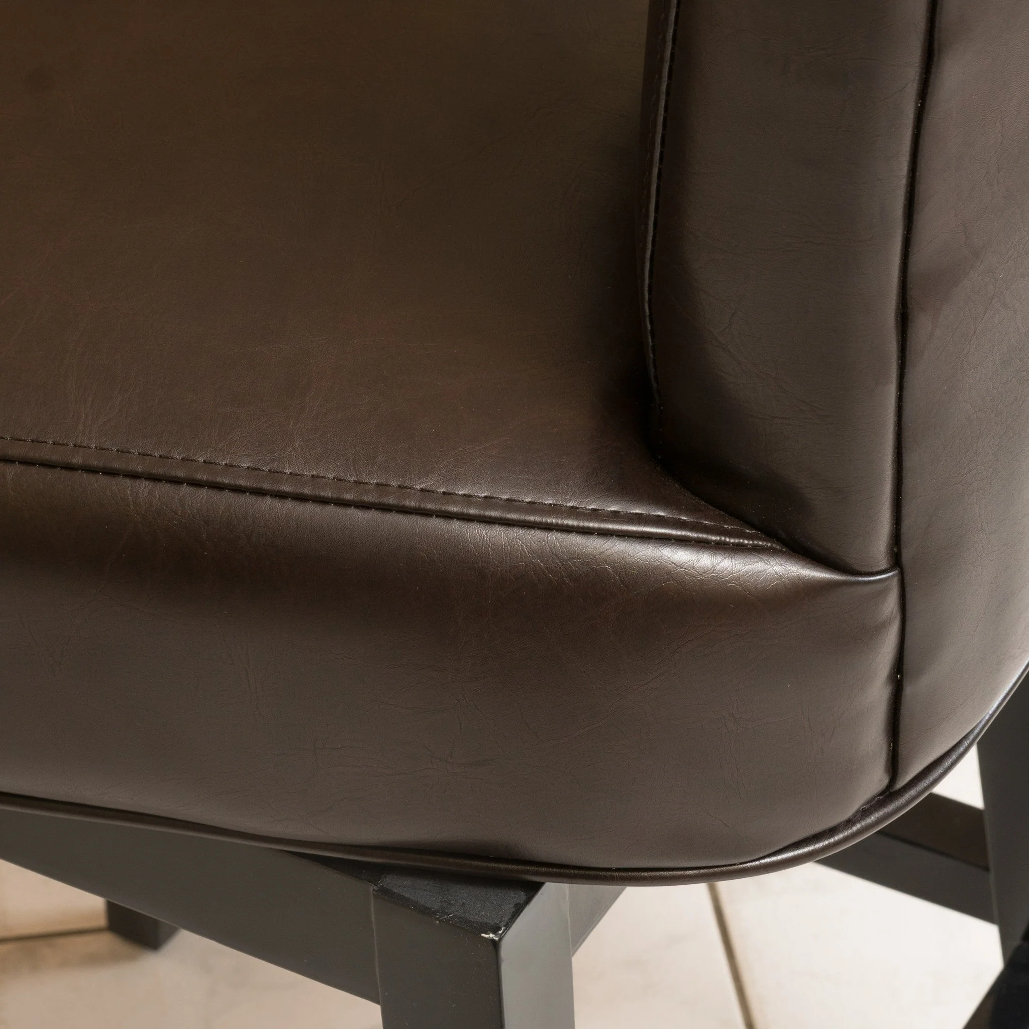Madoc Brown Leather 31-Inch Swivel Barstool - furnishings
