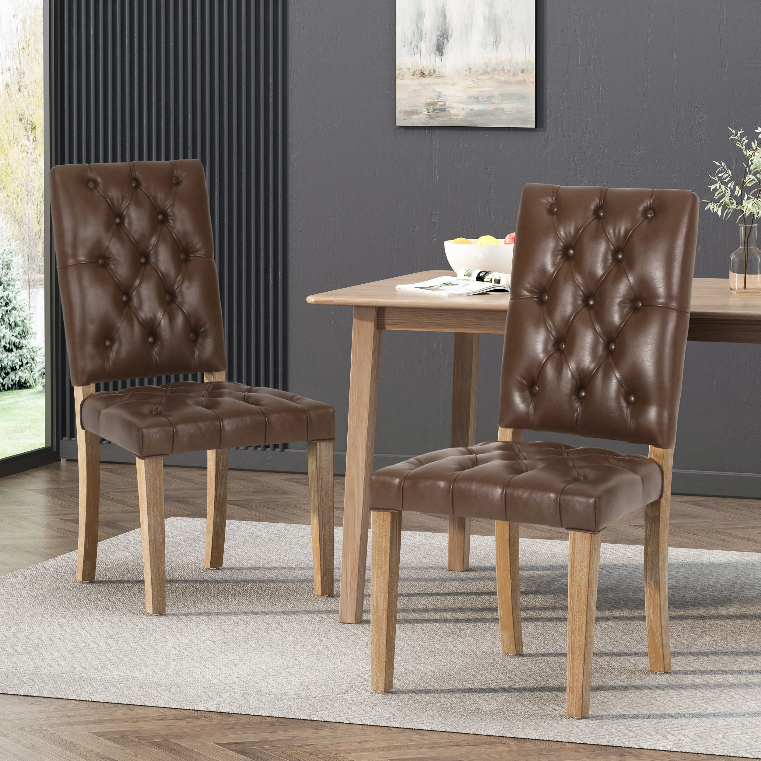 Welby Contemporary Tufted Dining Chairs, Set of 2 - furnishings