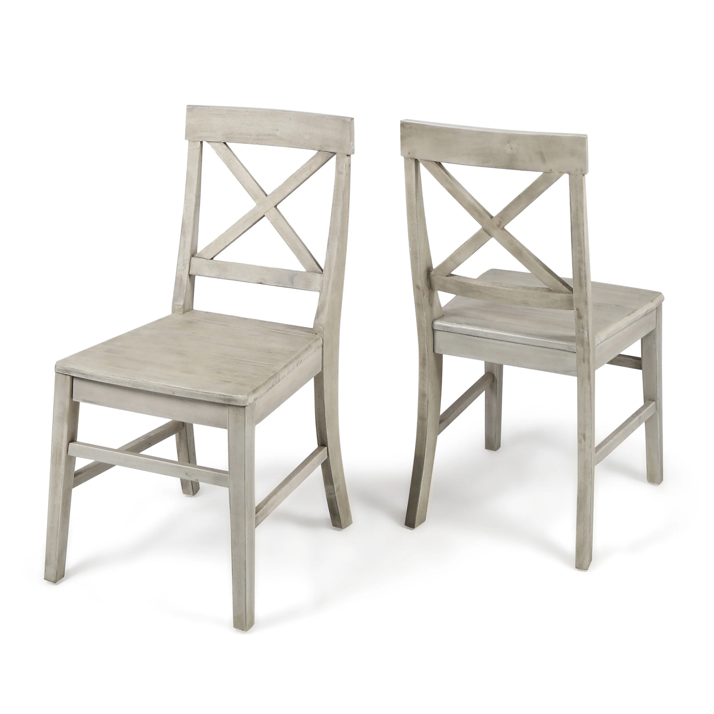 Truda Farmhouse  Acacia Wood Dining Chairs (Set of 2) - furnishings