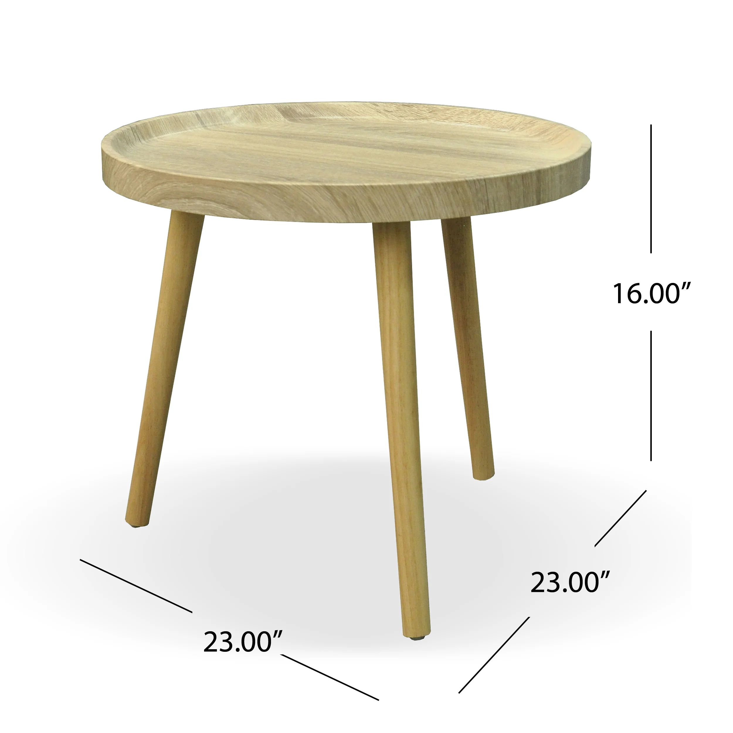 Gary Traditional Faux Wood Side Table, Oak Finish - furnishings