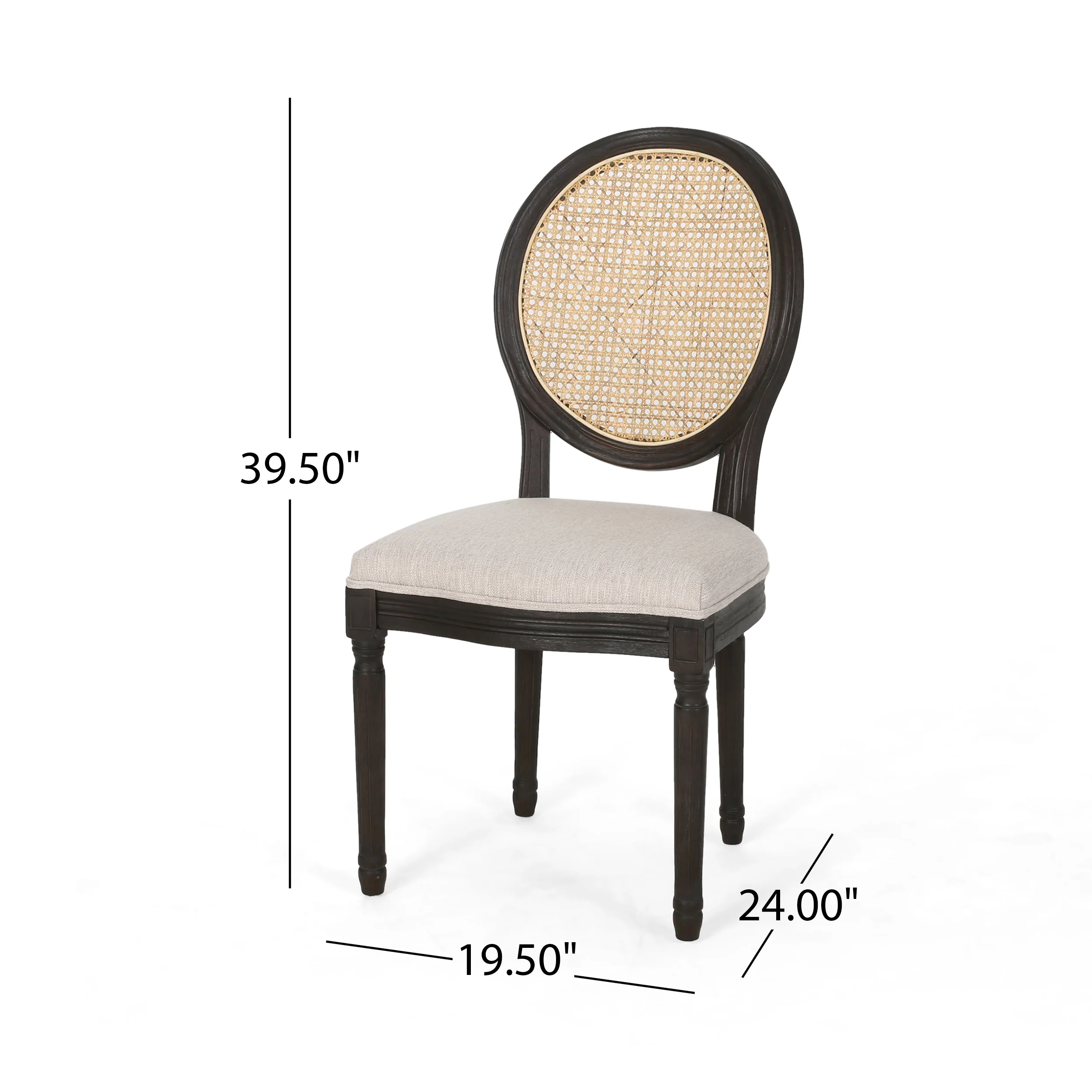 Laney French Style Oval Cane Back Dining Chairs (Set of 2) - furnishings