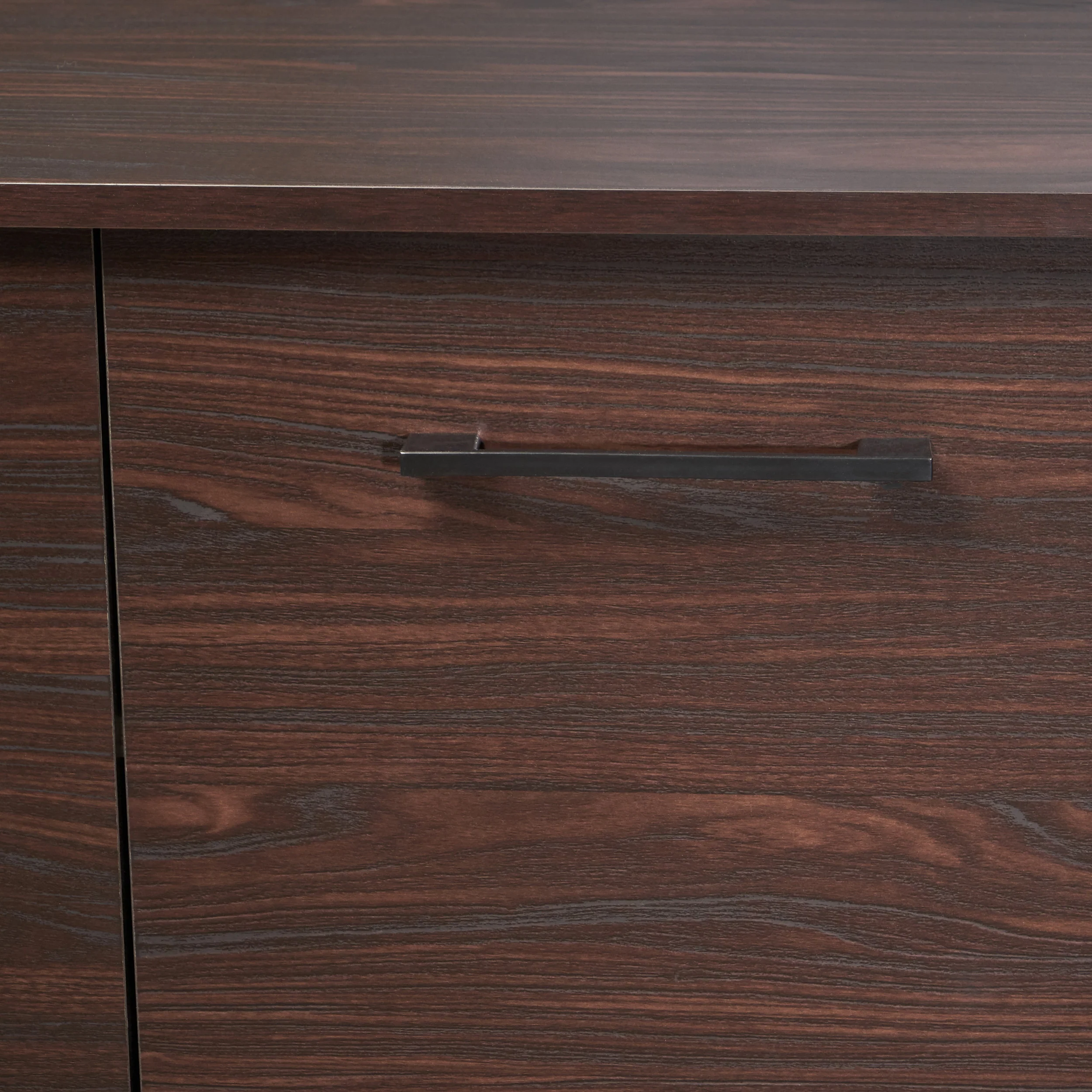 Willson Modern 3-Shelf Walnut Finished Faux Wood Cabinet with Oak Accent - furnishings
