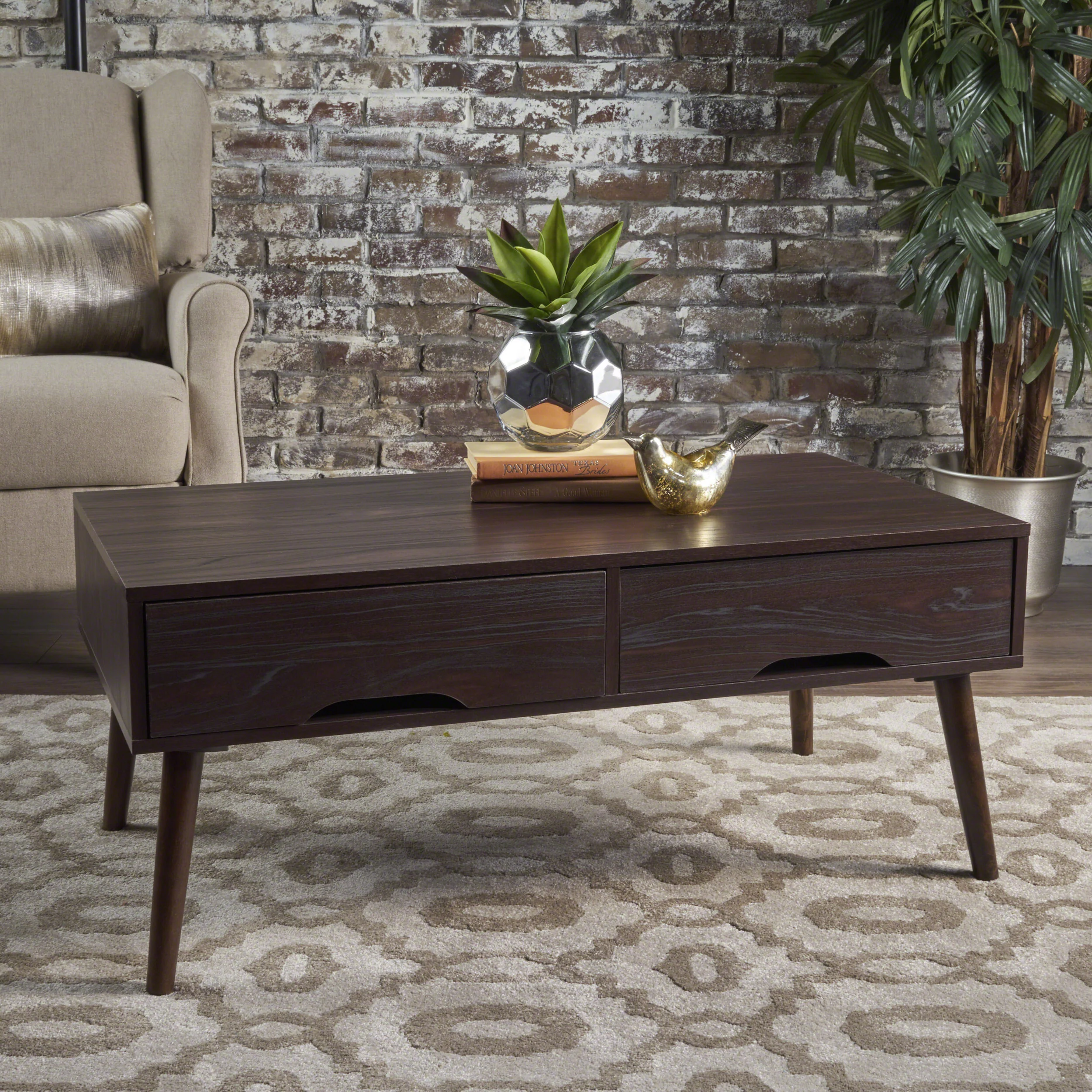 Naomi Mid Century Modern Finished Fiberboard Coffee Table - furnishings