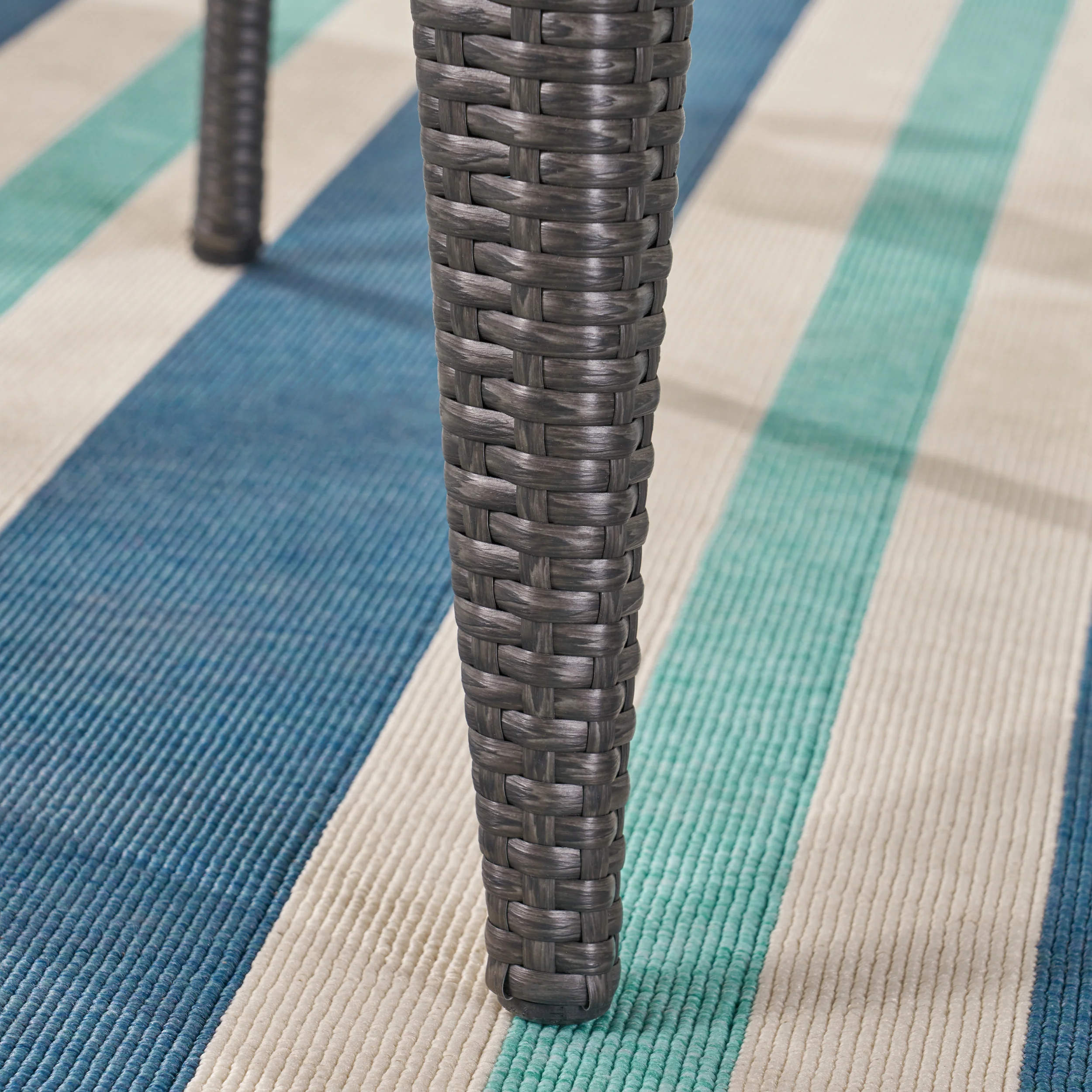 Dilon Outdoor 5 Piece Wicker Dining Set, Grey - furnishings
