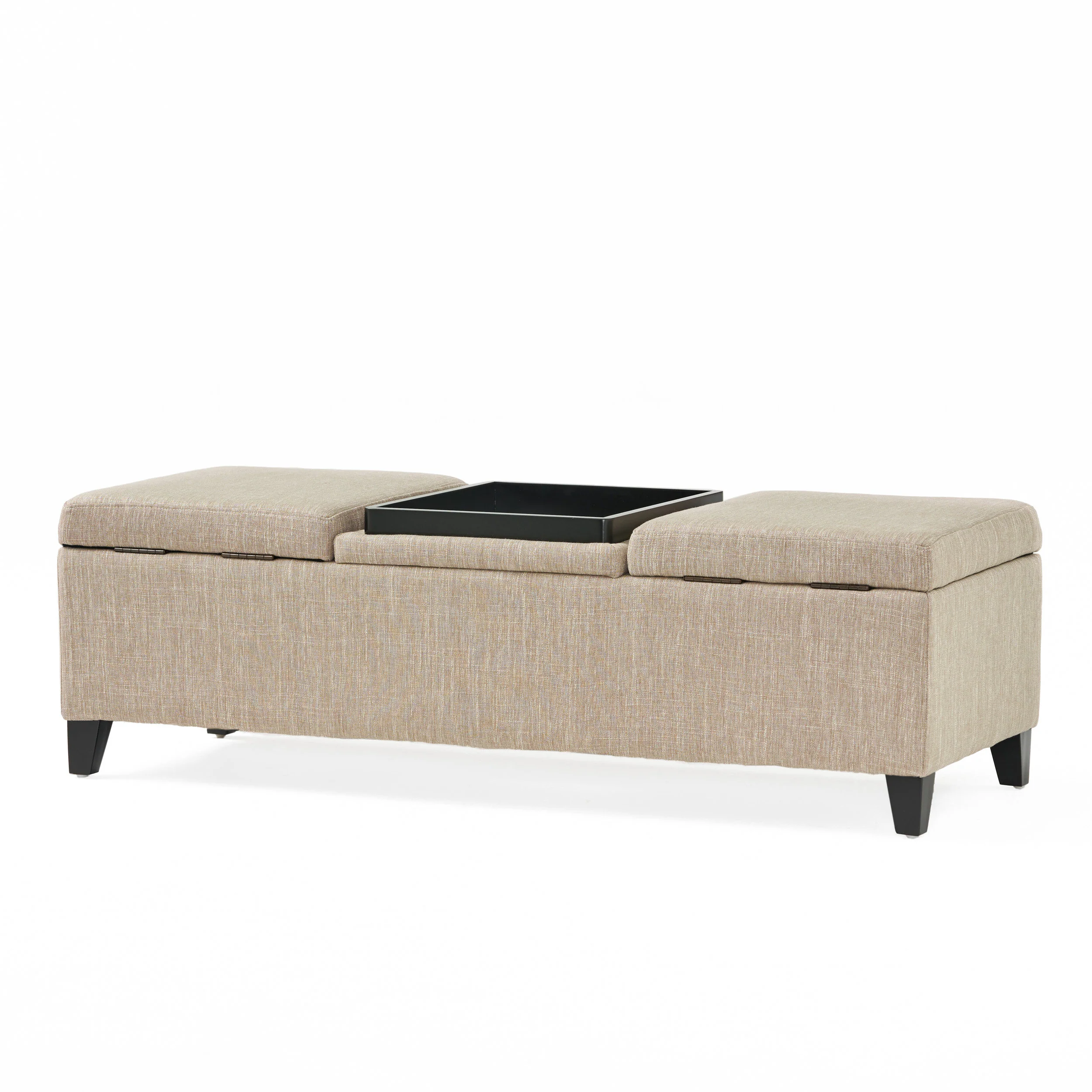 Fullerton Chamois Fabric Storage Ottoman - furnishings