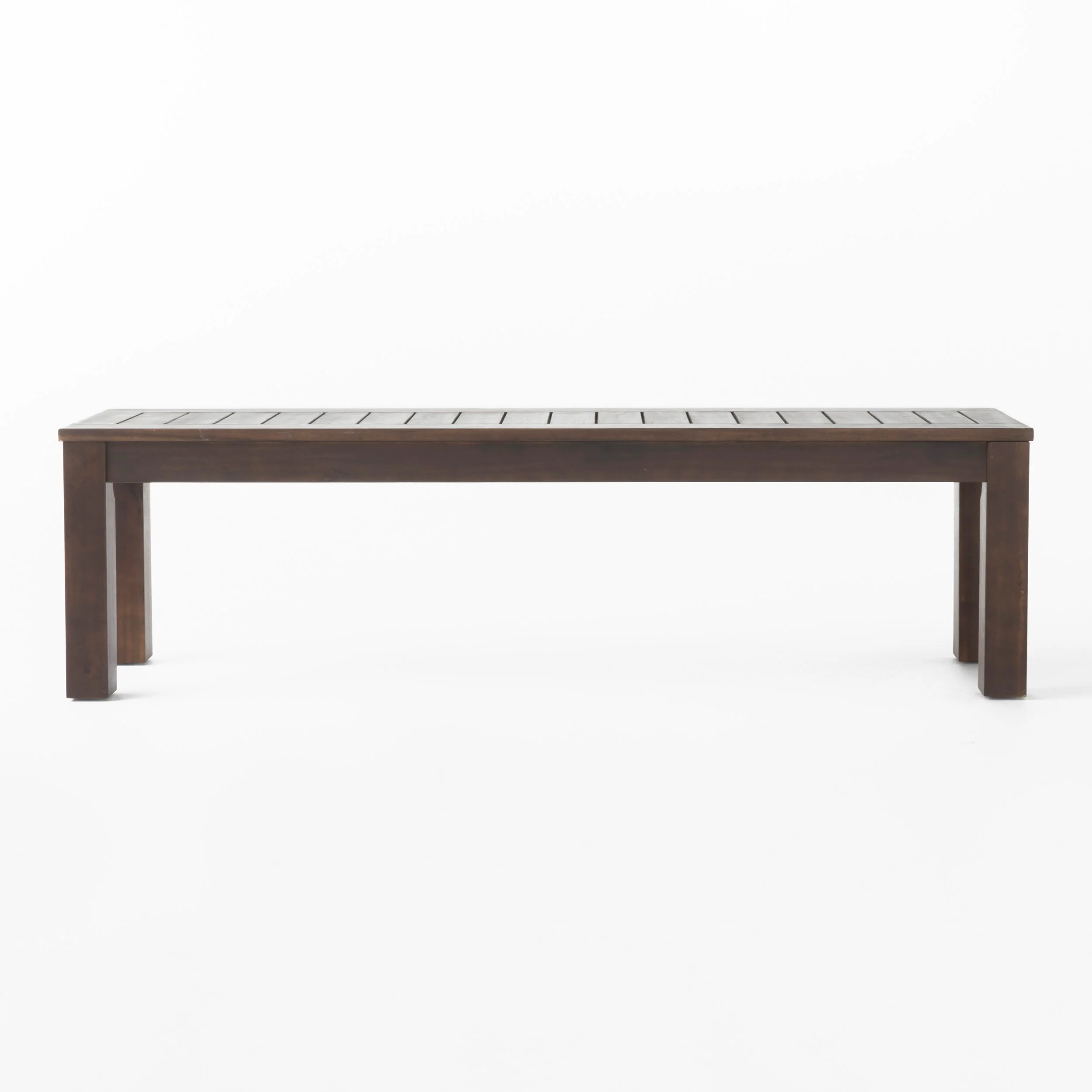 Marin Rustic Outdoor Slat Dark Brown Acacia Wood Picnic Set - furnishings