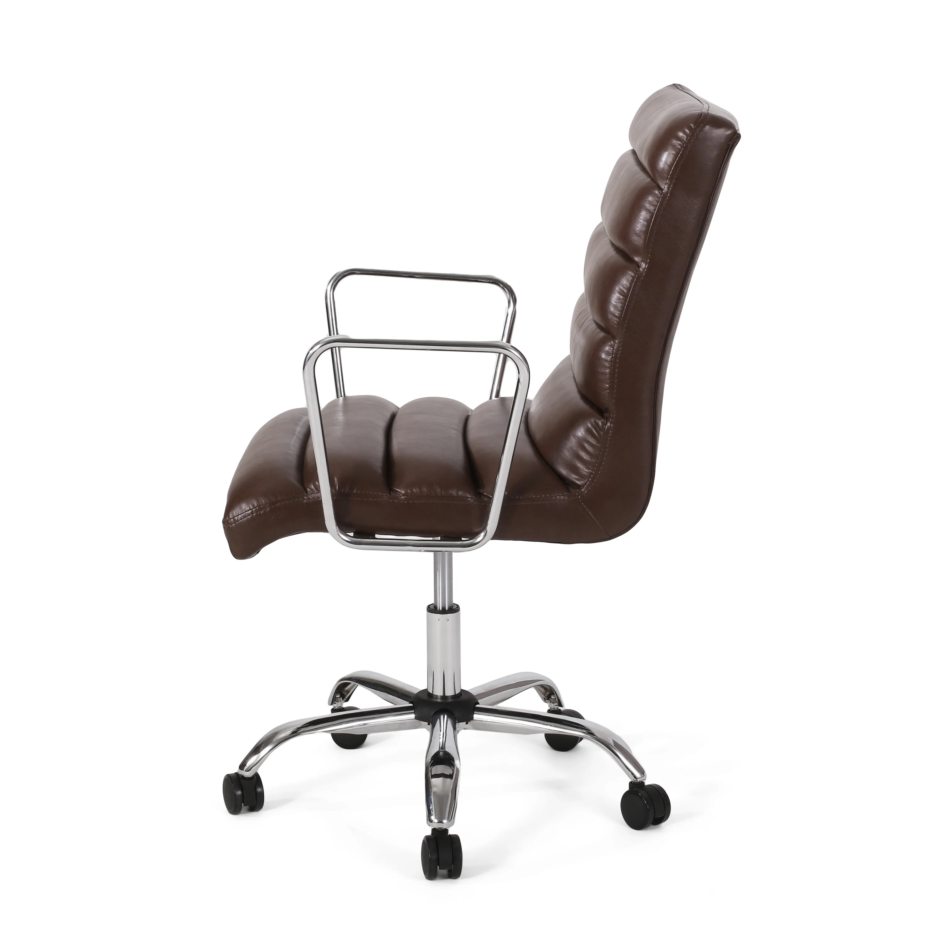 Gilmans Contemporary Faux Leather Channel Stitch Swivel Office Chair - furnishings