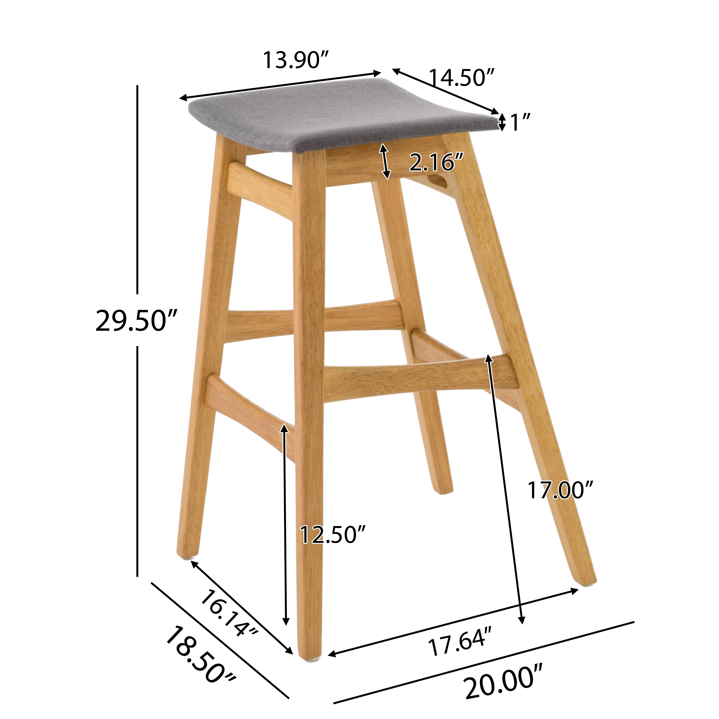 Ethel Natural Oak Finish Rectangular 3 Piece Bar Set - furnishings