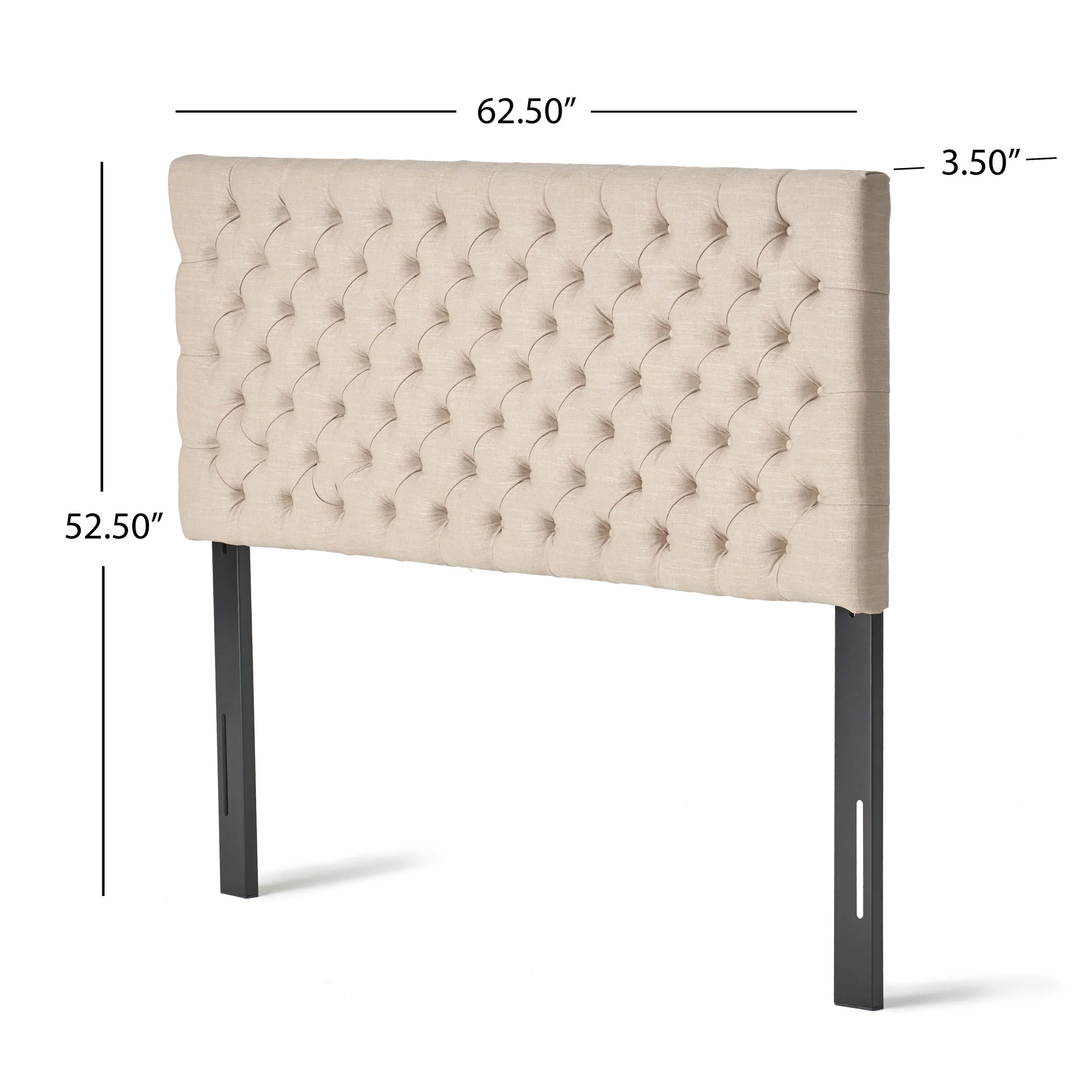 Holland Queen/Full Sandy Beige Fabric Headboard - furnishings