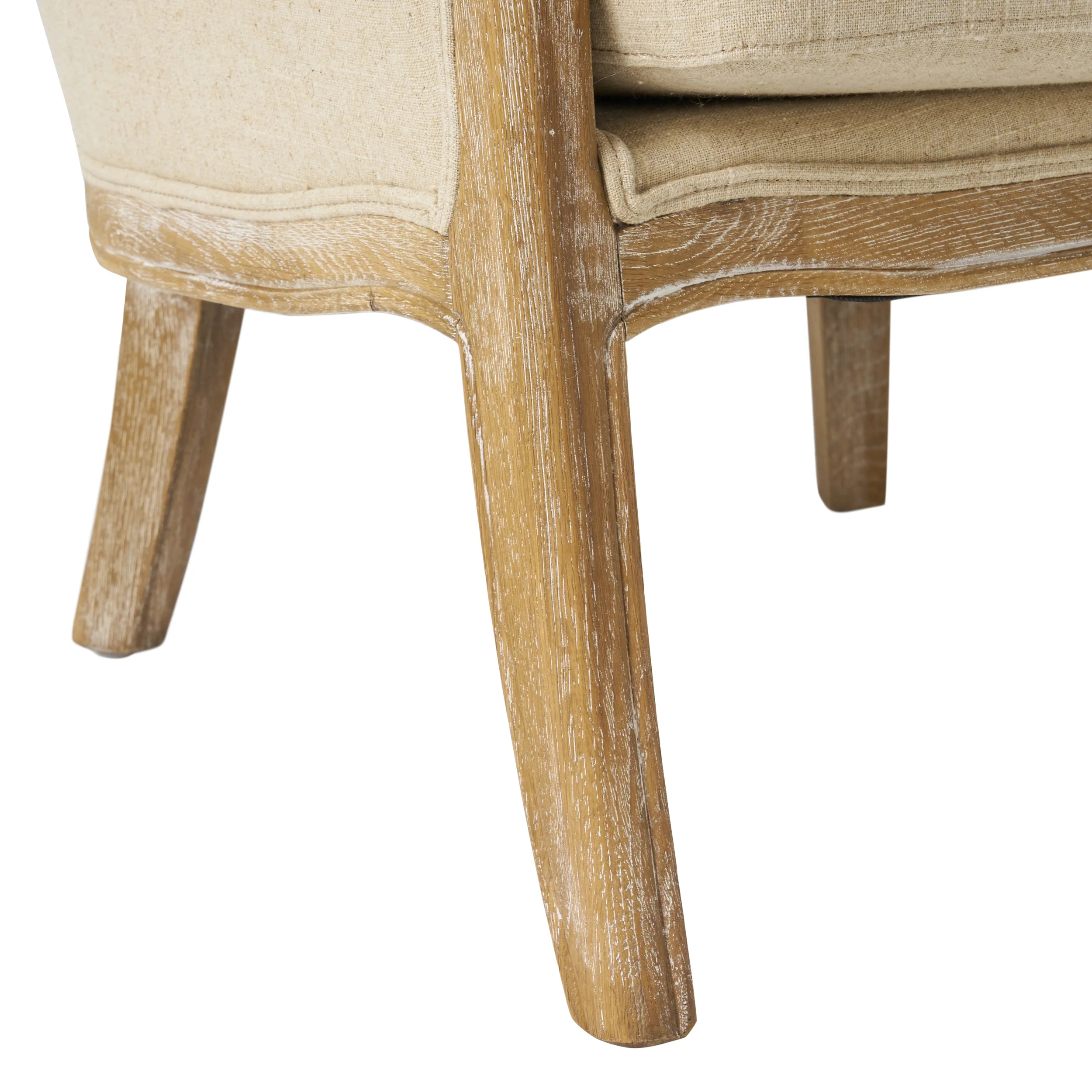 Milton Beige Fabric Wing Chair - furnishings