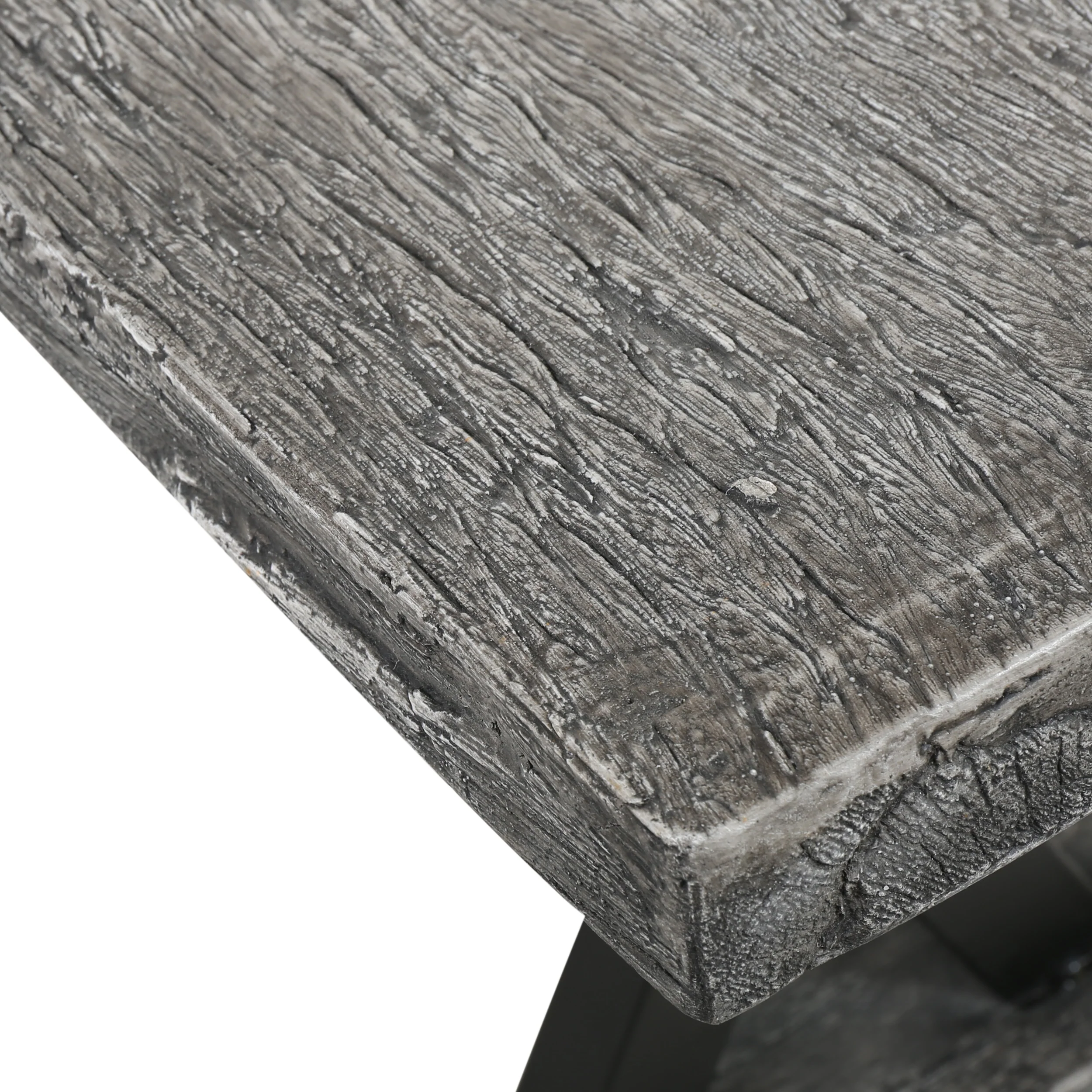 Lavelle Farmhouse Distressed Gray Lightweight Concrete Dining Benches (Set of 2) - furnishings
