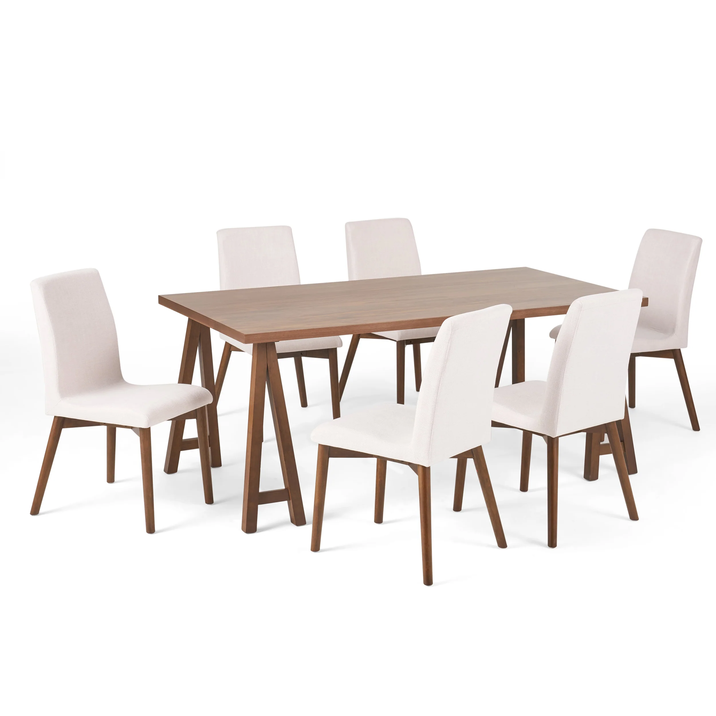 Thanvi Mid-Century Modern 7 Piece Dining Set - furnishings