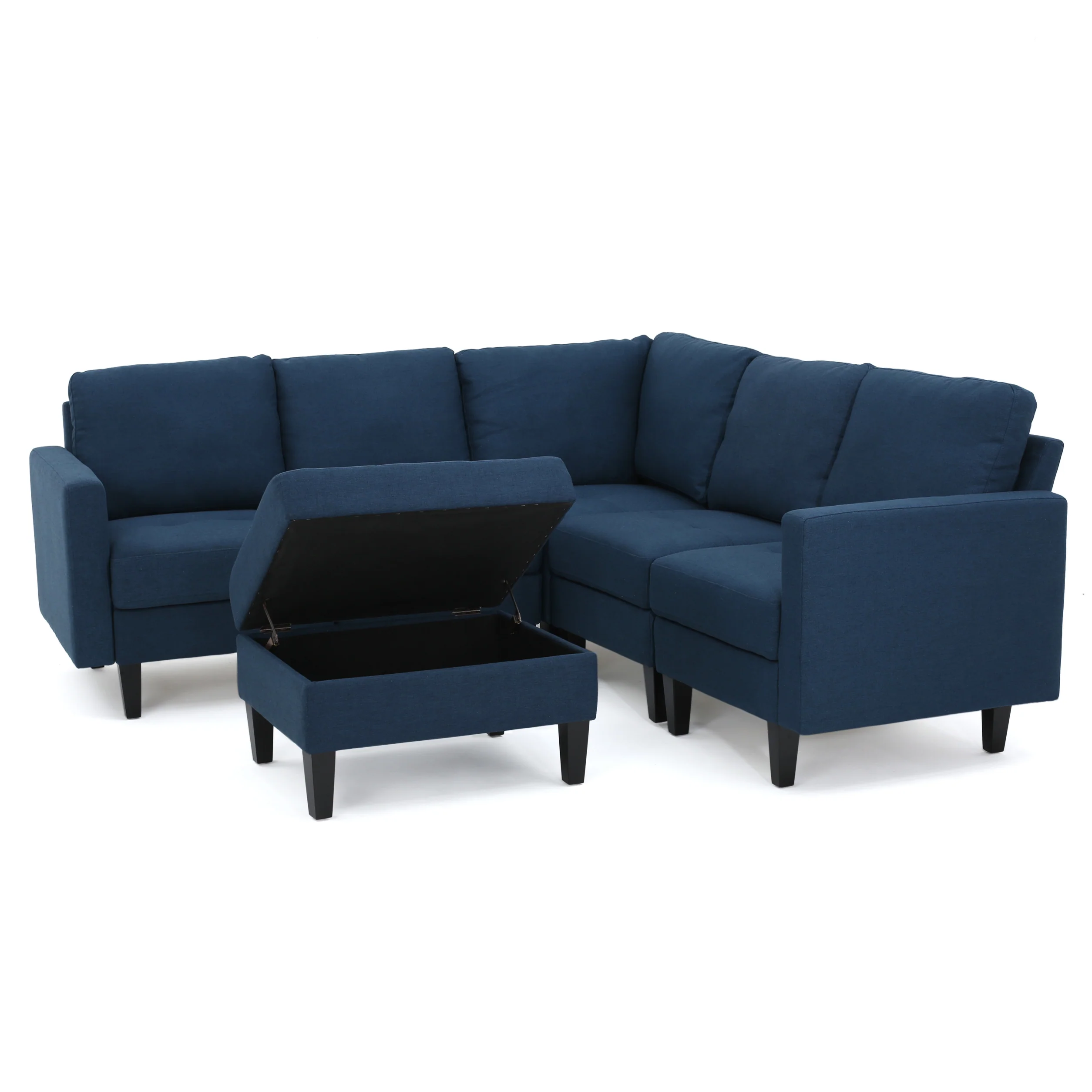 Bridger Fabric Sectional Couch with Storage Ottoman - furnishings