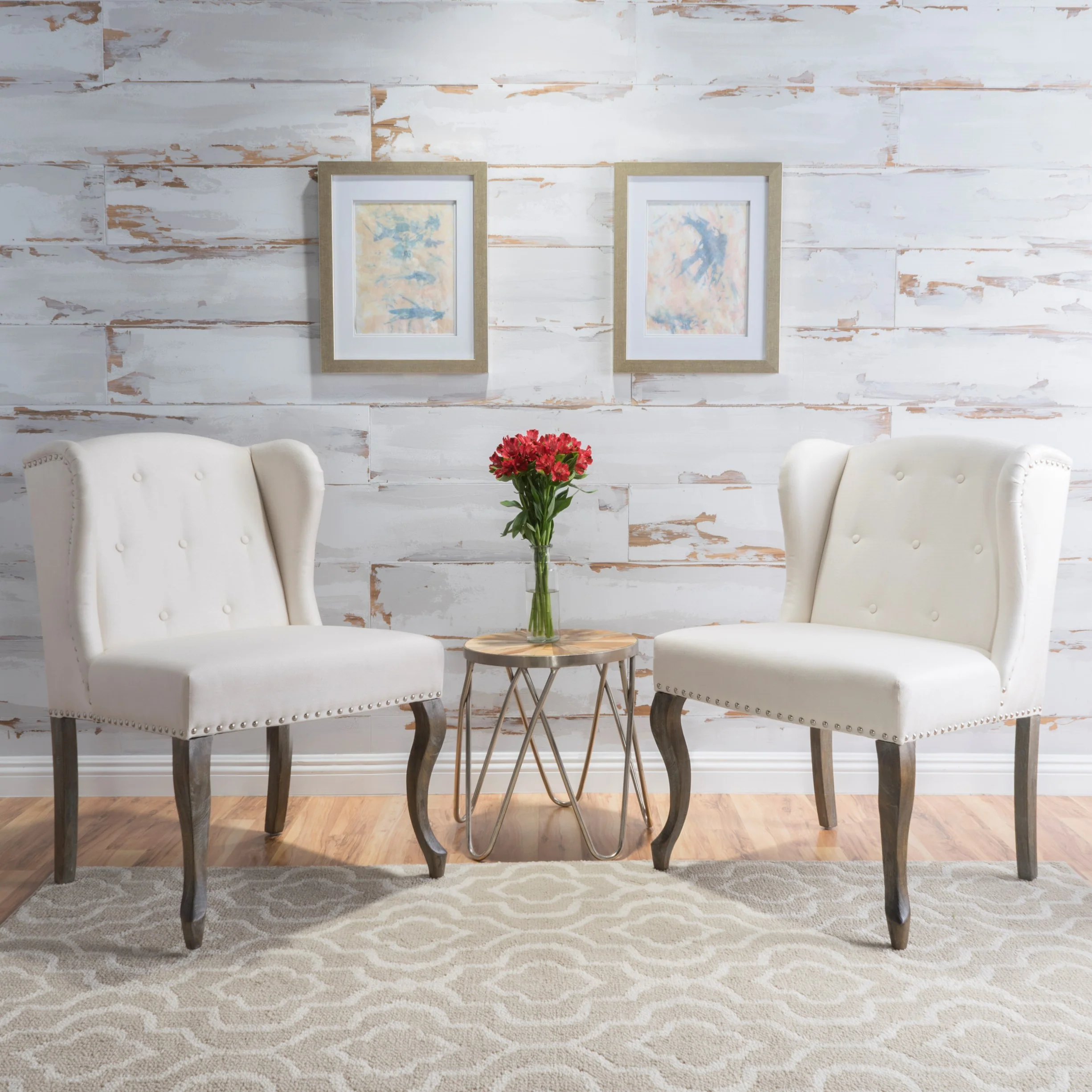 Asheville Modern Fabric Wingback Chair (Set of 2) - furnishings