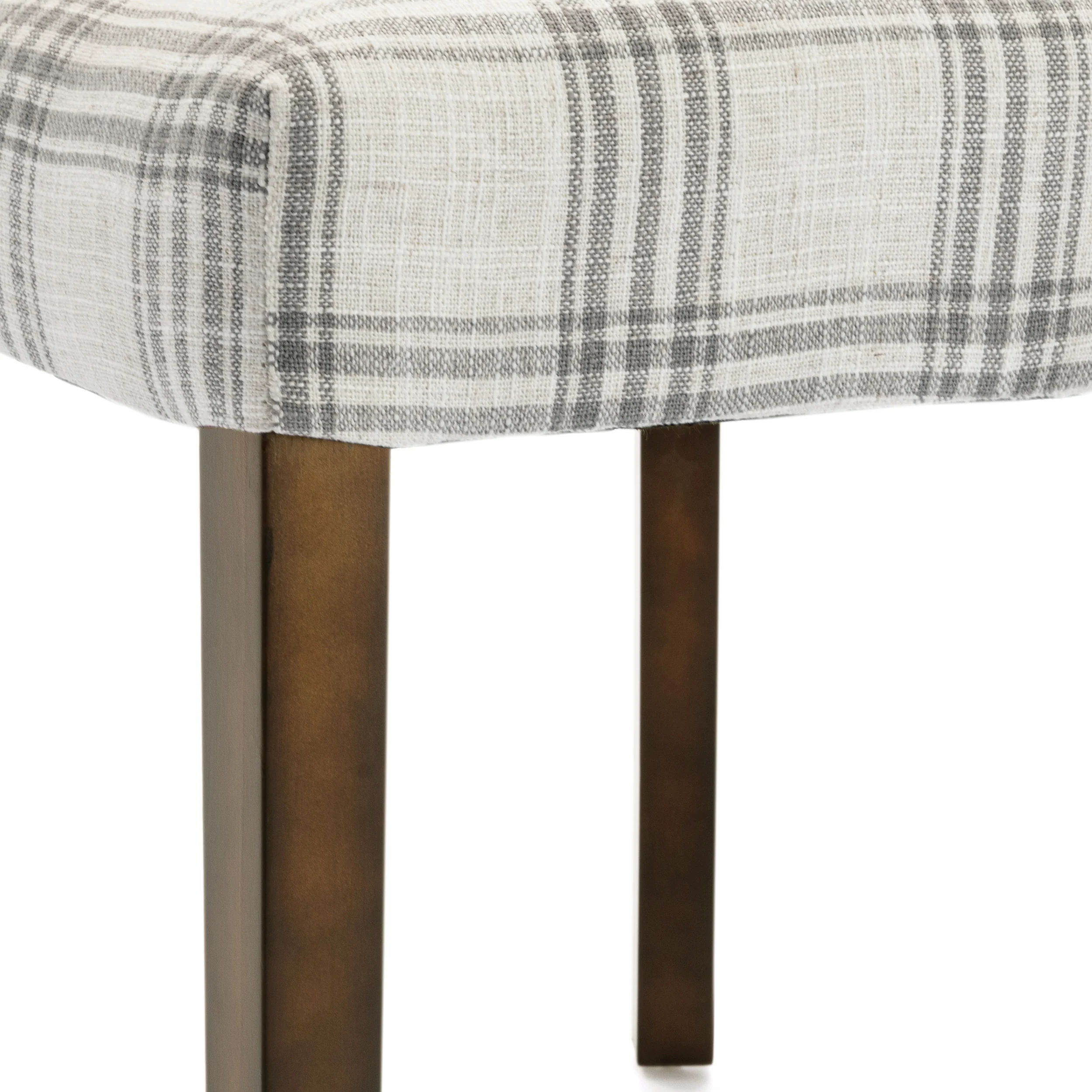 Rydel Contemporary Upholstered Plaid Dining Chairs, Set of 2 - furnishings