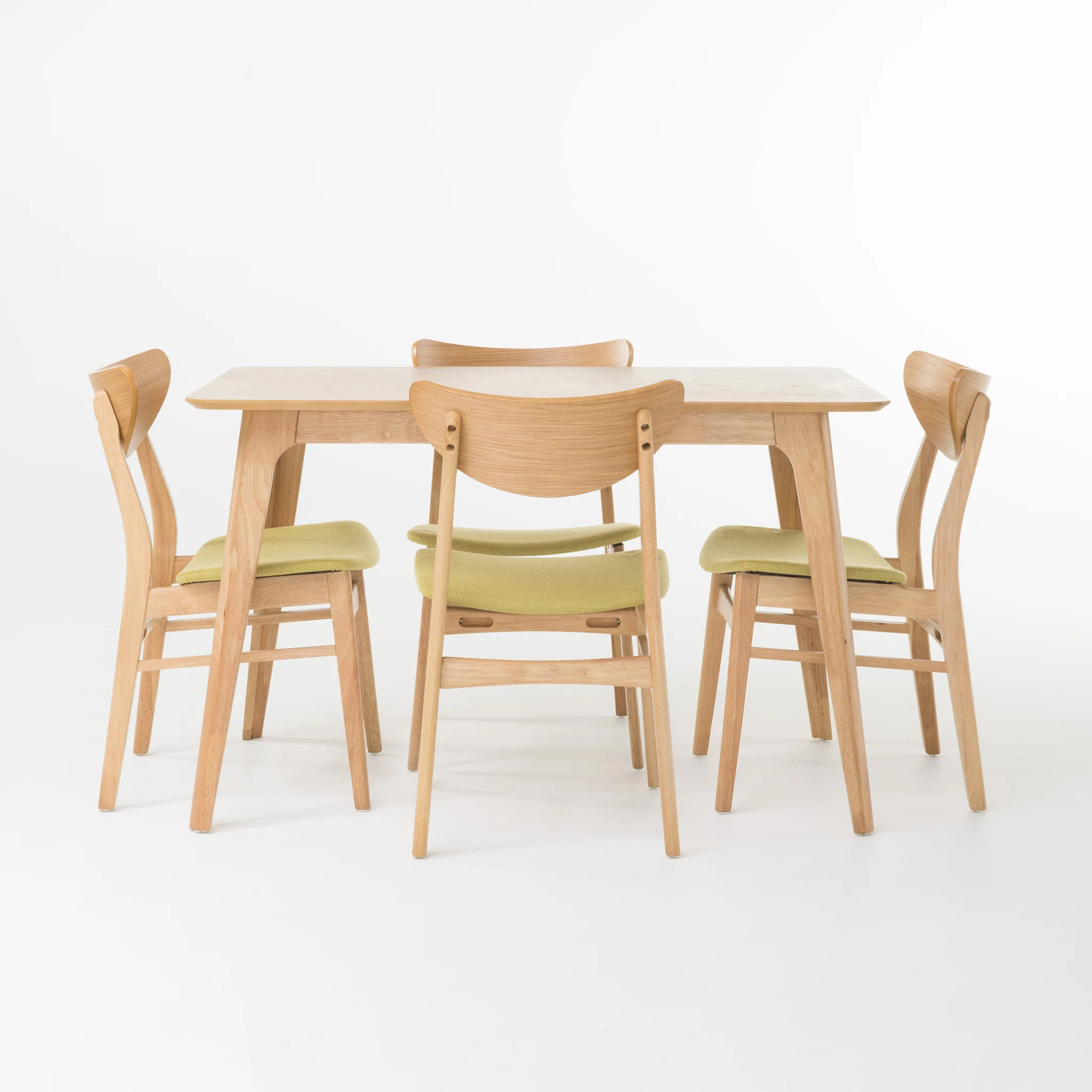 Camilla Natural Oak Finish 50-inch Rectangular 5 Piece Dining Set - furnishings