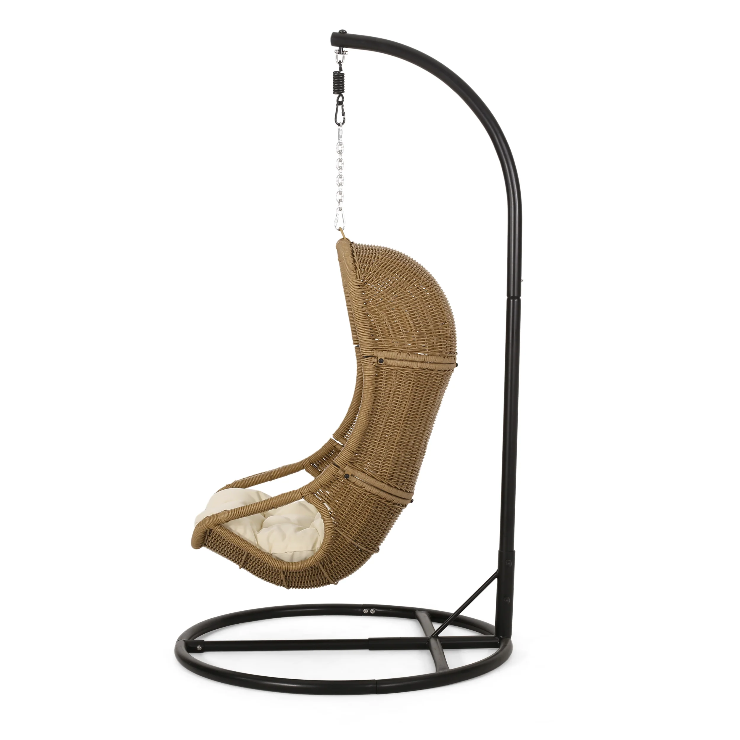 Yukon Outdoor Wicker Hanging Nest Chair with Stand - furnishings