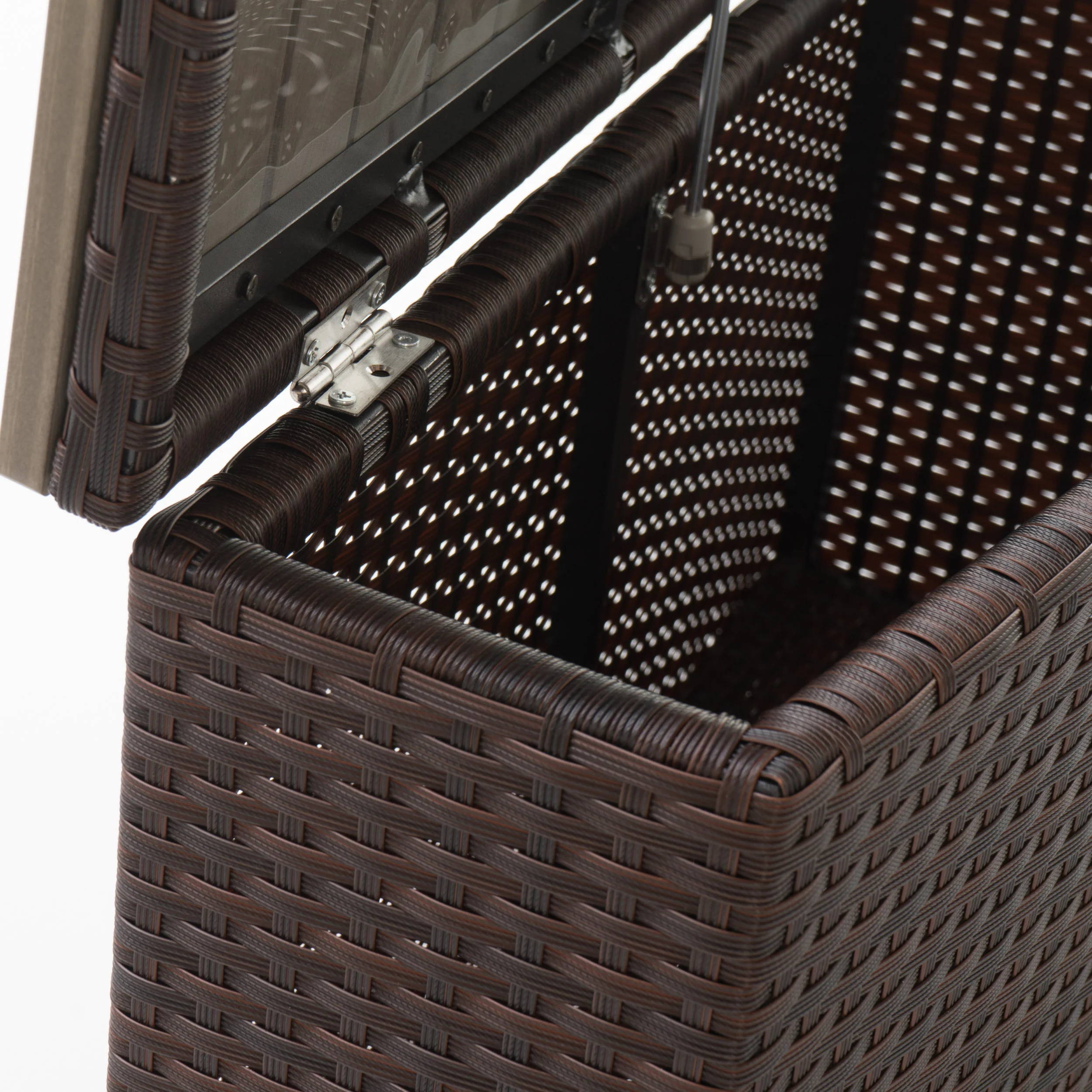 Boden Outdoor Wicker and Faux Wood Table Wedge Section Only, Brown - furnishings