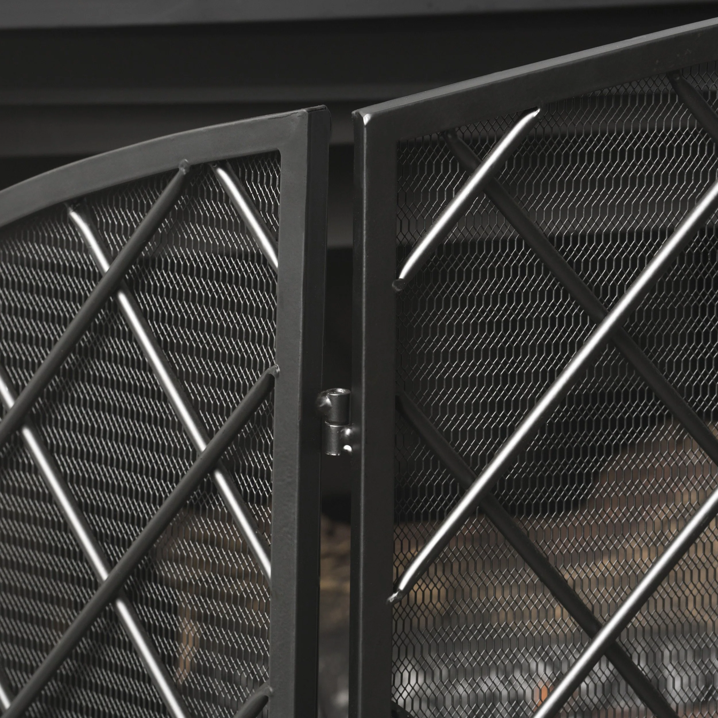 Angella 3 Panelled Iron Fireplace Screen - furnishings