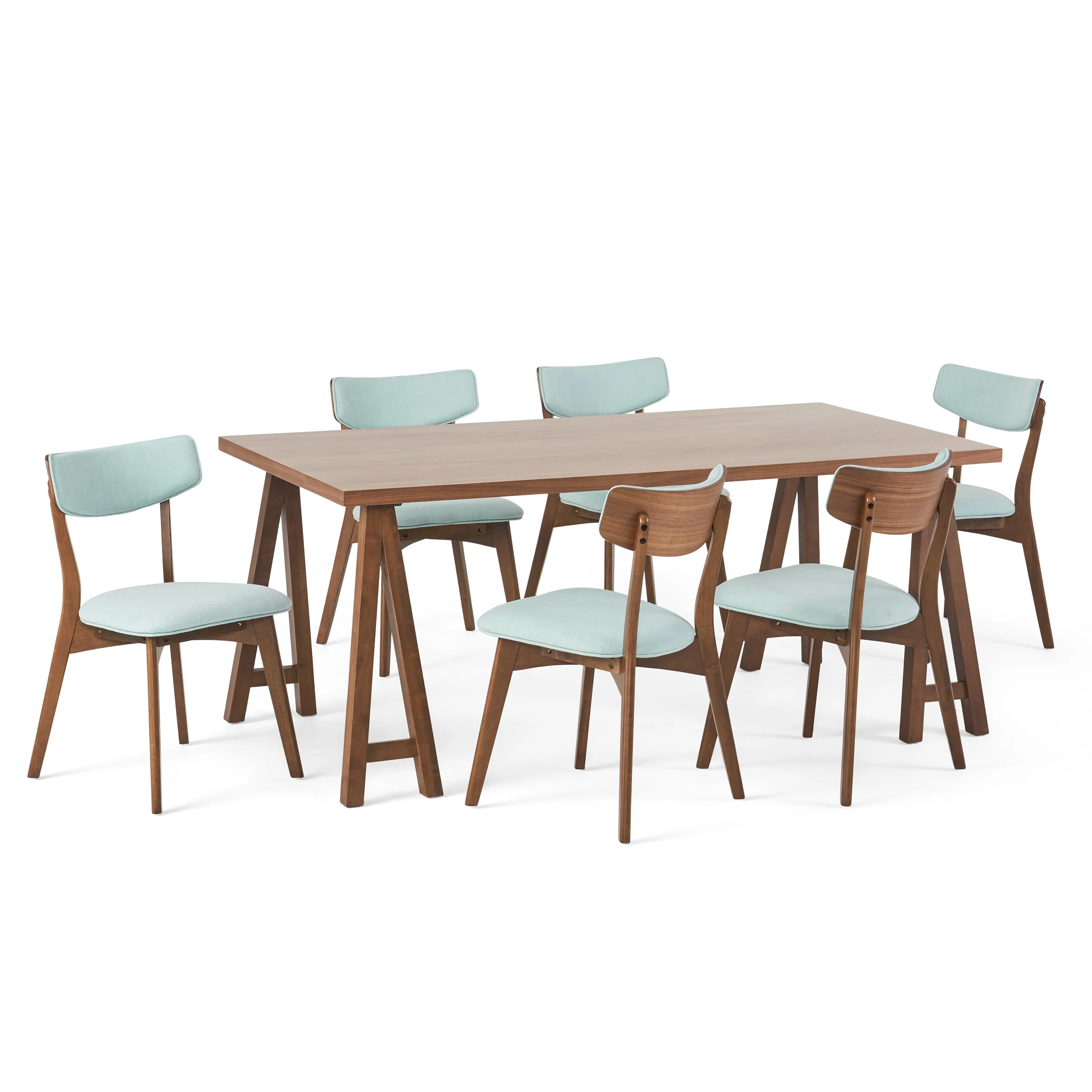 Turat Mid-Century Modern 7 Piece Dining Set with A-Frame Table - furnishings