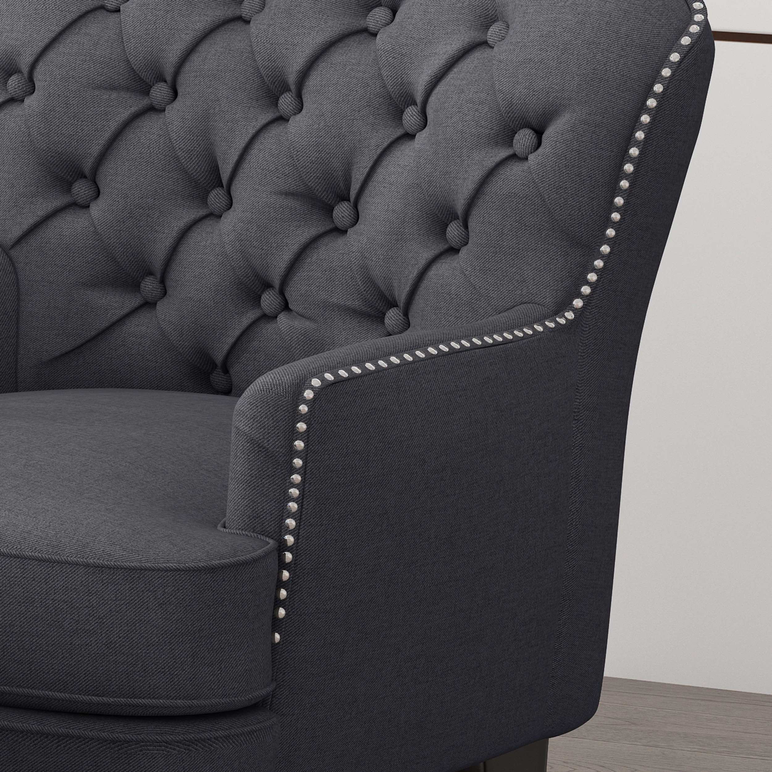 Jaxen Contemporary Tufted Fabric Club Chair and Ottoman Set - furnishings