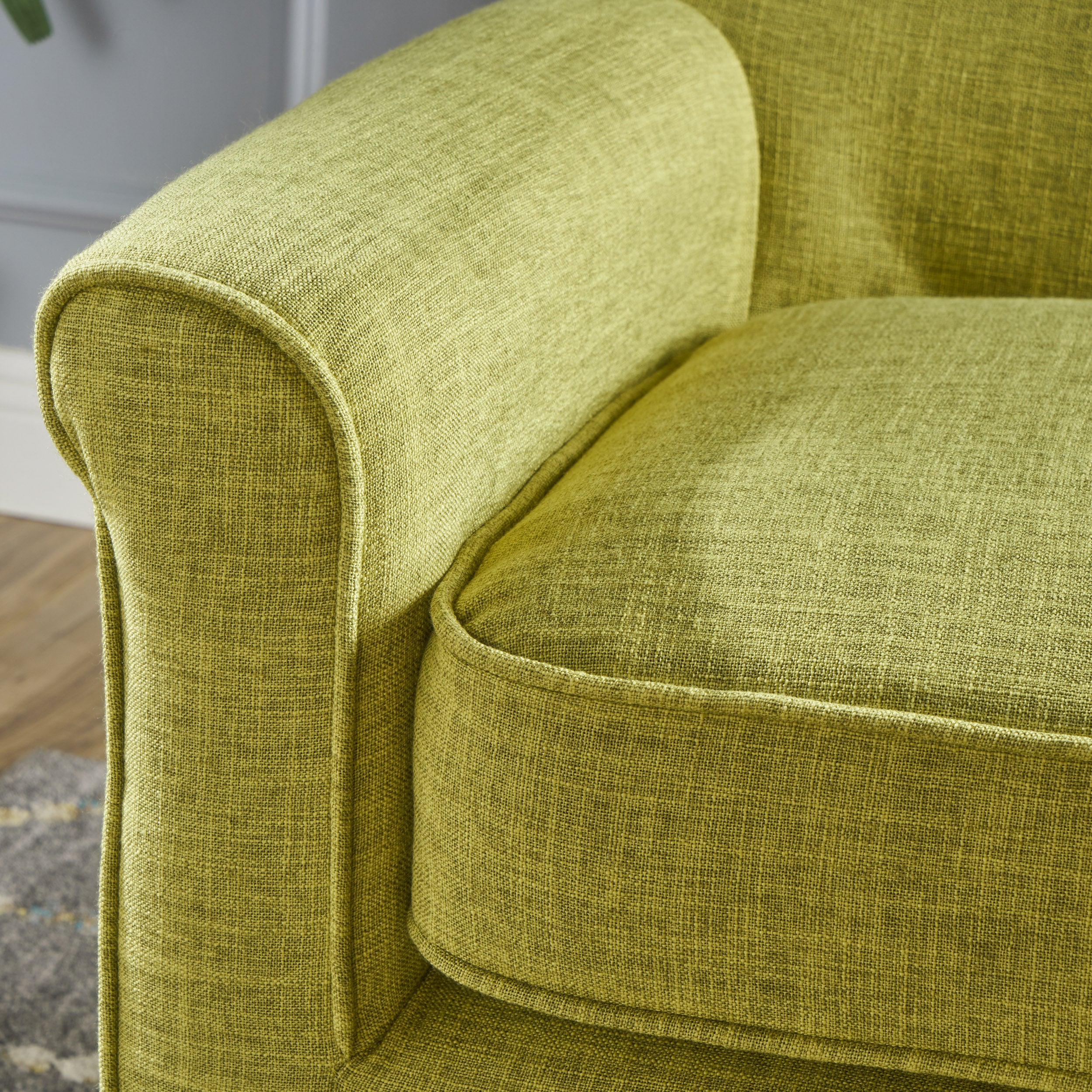 Mia Mid-Century Modern Button Tufted Fabric Upholstered Loveseat w/ Tapered Legs - furnishings