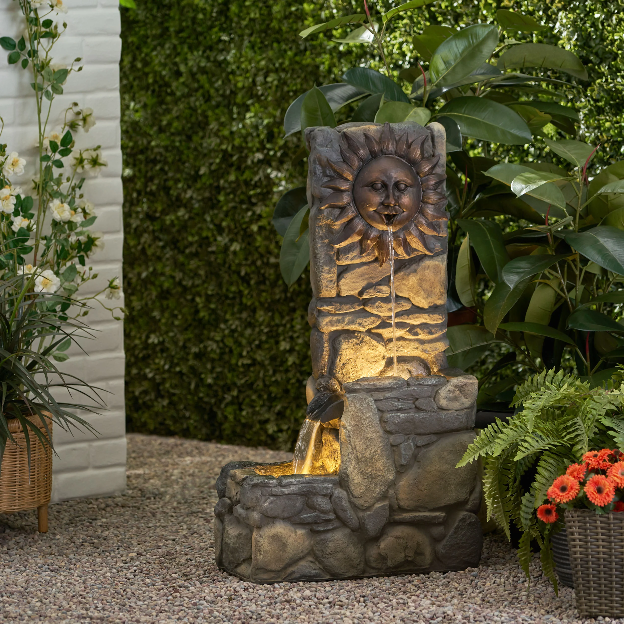 Adrian Aza Outdoor 2 Tier Sun Fountain - furnishings