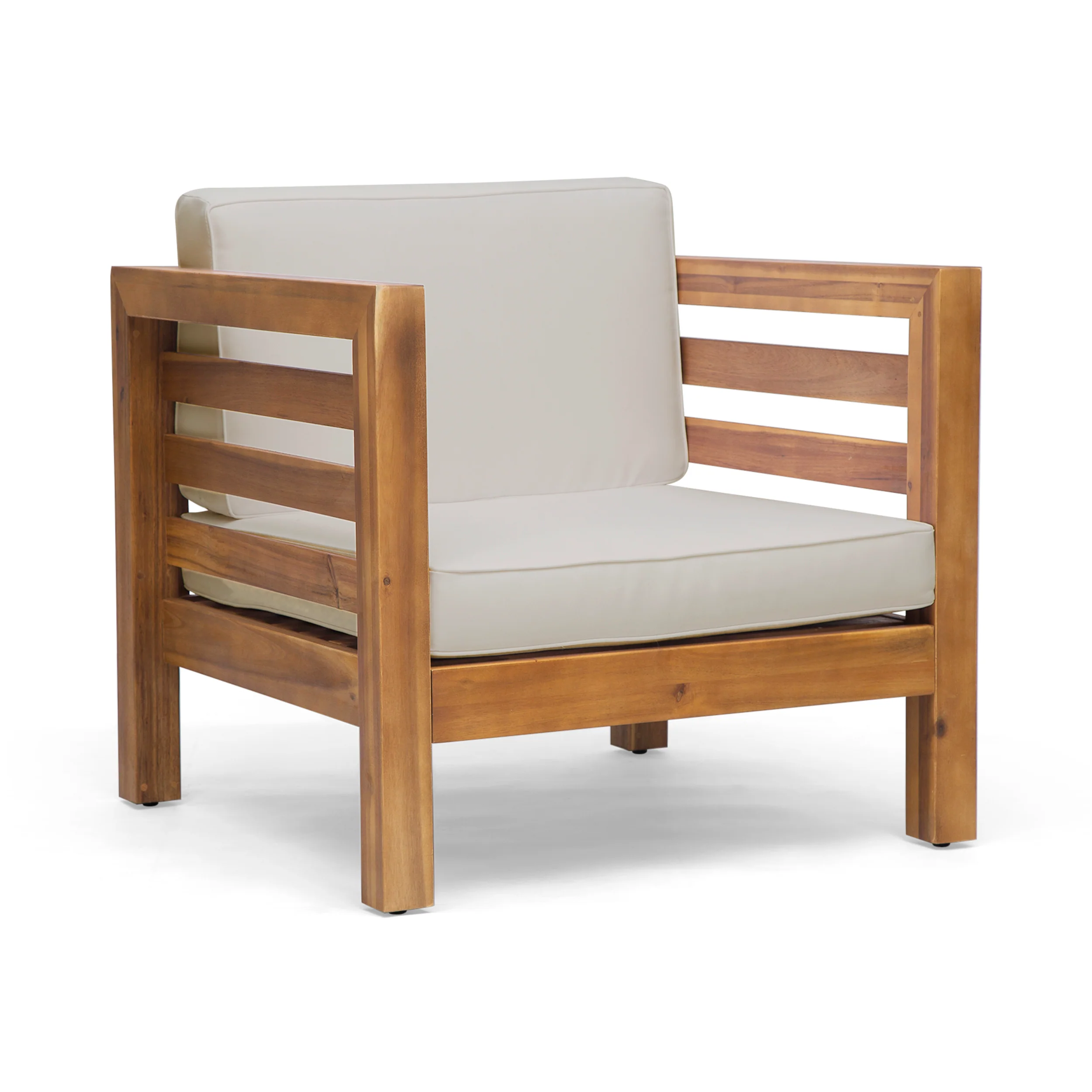 Emma Outdoor 4 Seater Acacia Wood Loveseat Chat Set - furnishings