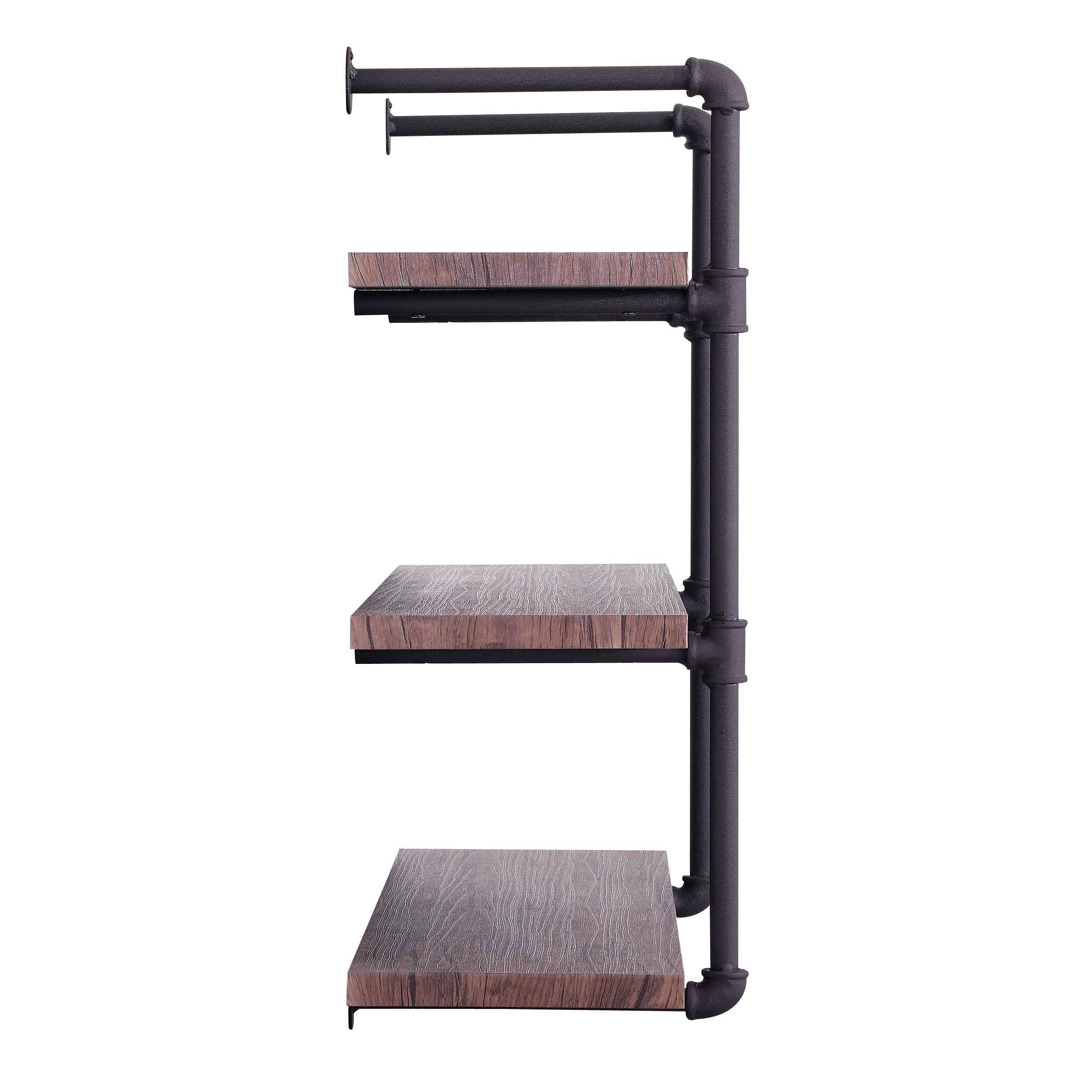 Caden Industrial Pipe Design 3-Tier Wall Mount Floating Shelf - furnishings