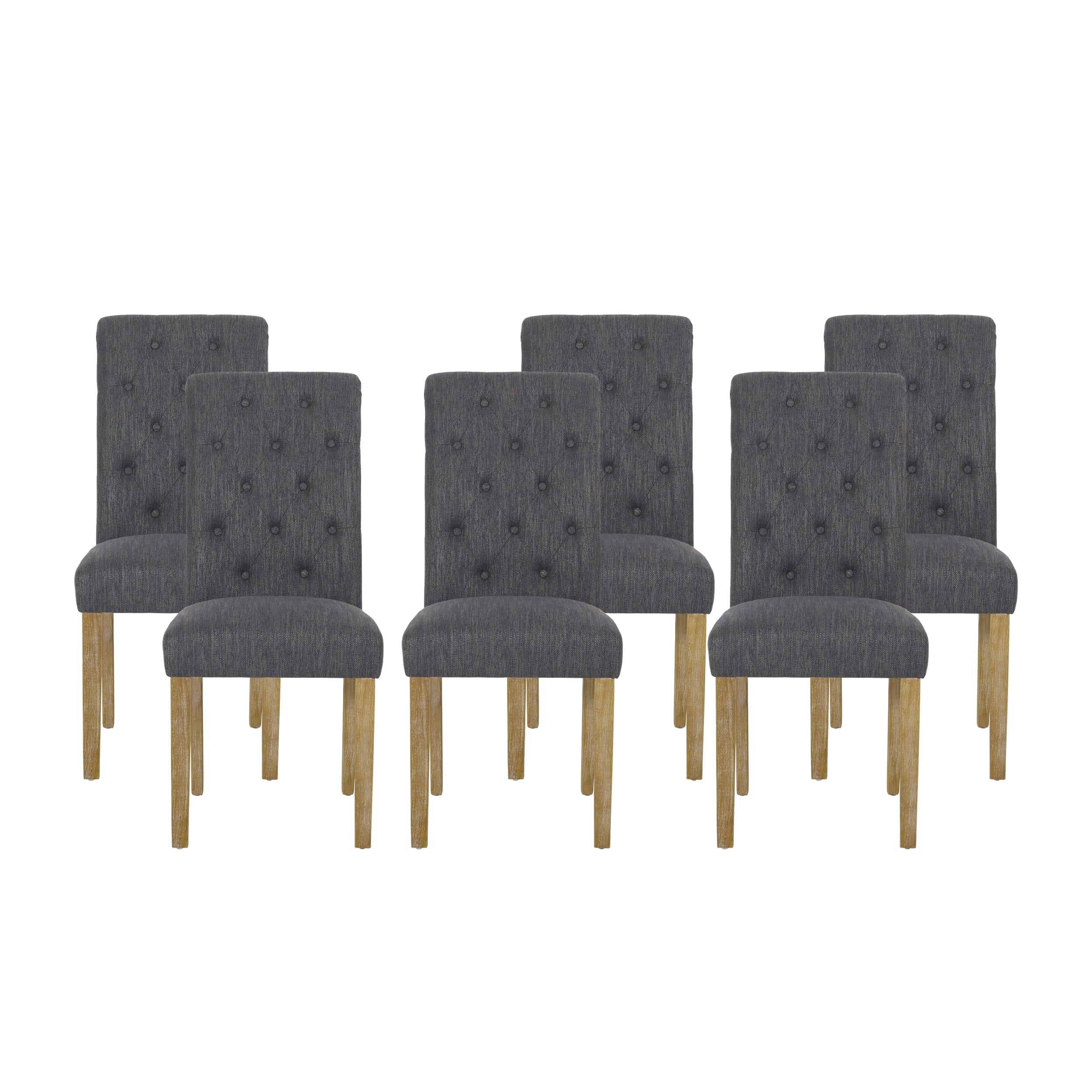 Larkspur Contemporary Fabric Tufted Dining Chairs, Set of 6 - furnishings