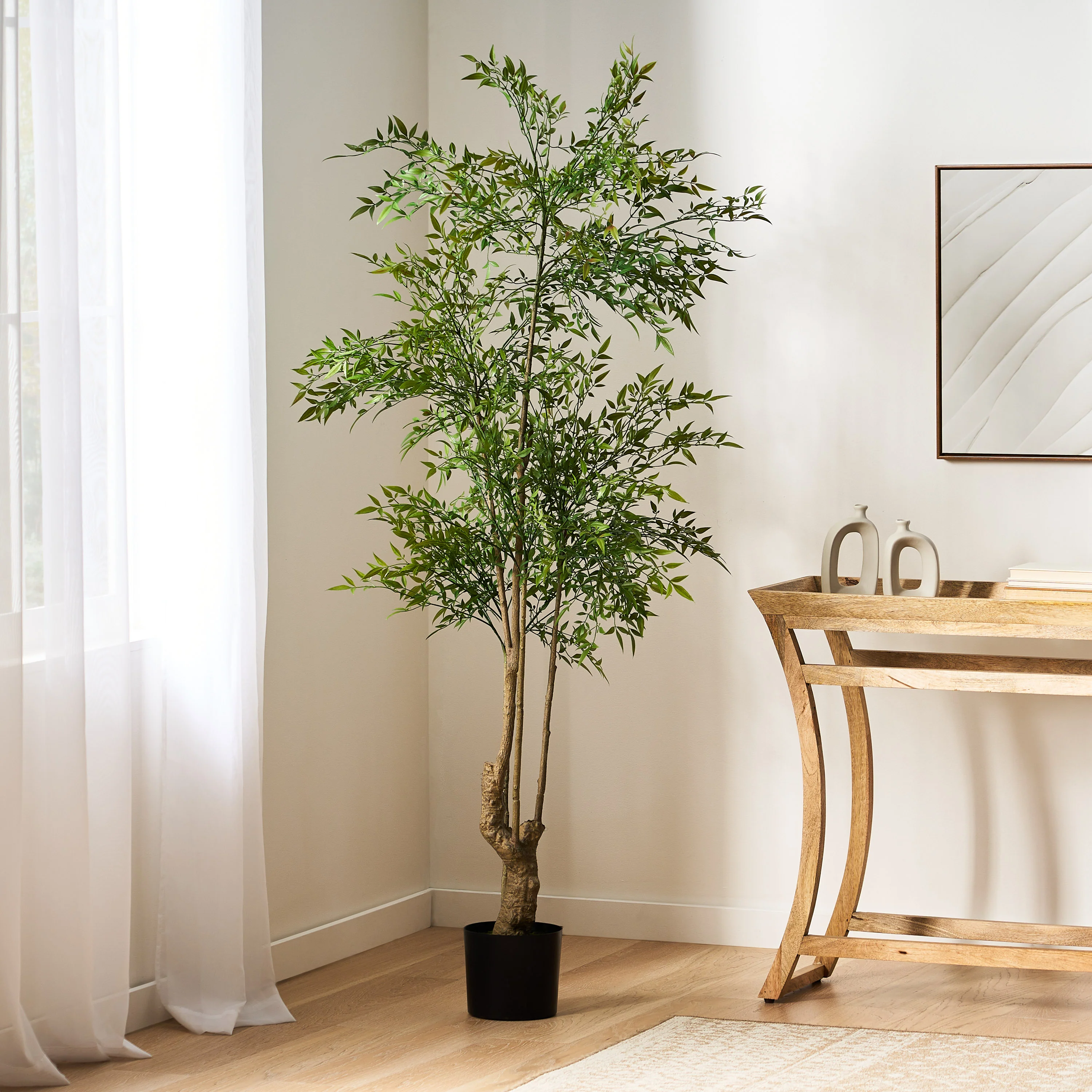 Hartshorn Artificial Heavenly Bamboo Nandina Tree - furnishings