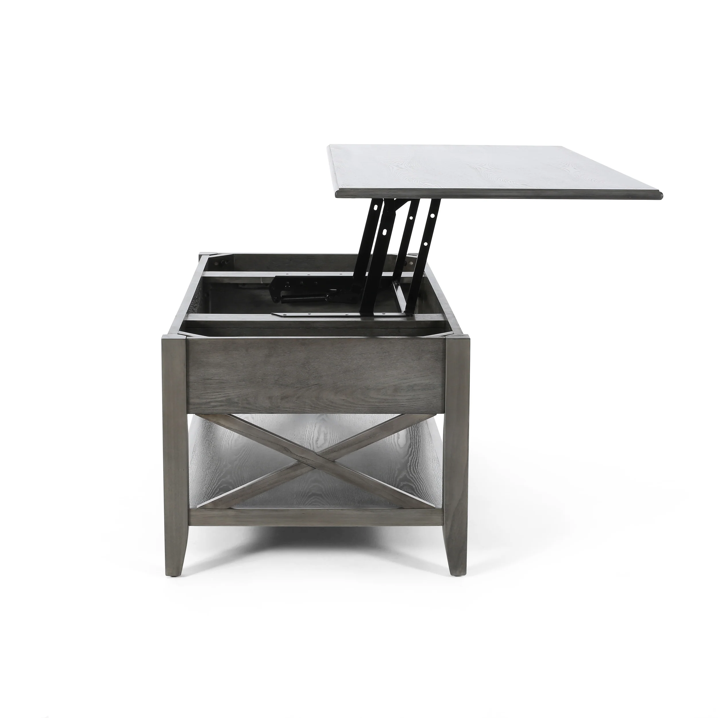 Laurel Luke Farmhouse Faux Wood Lift Top Coffee Table - furnishings