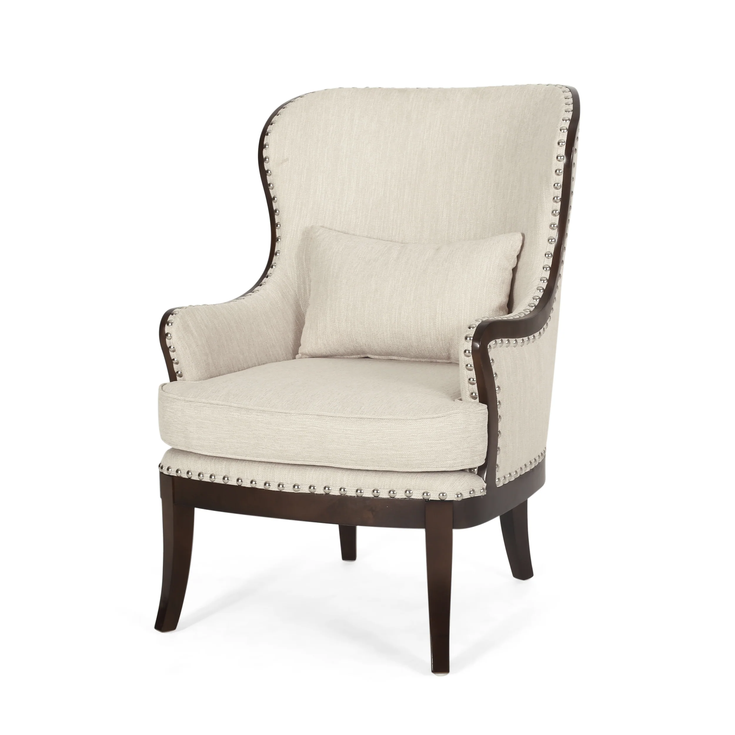 Jett Contemporary Upholstered Accent Chair with Nailhead Trim - furnishings
