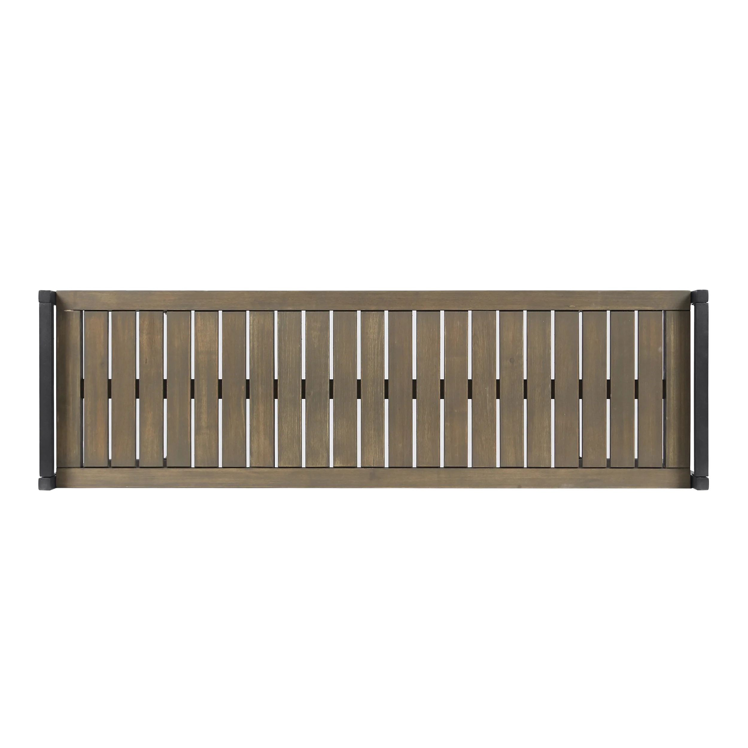 Noel Outdoor Industrial Acacia Wood and Iron Bench - furnishings