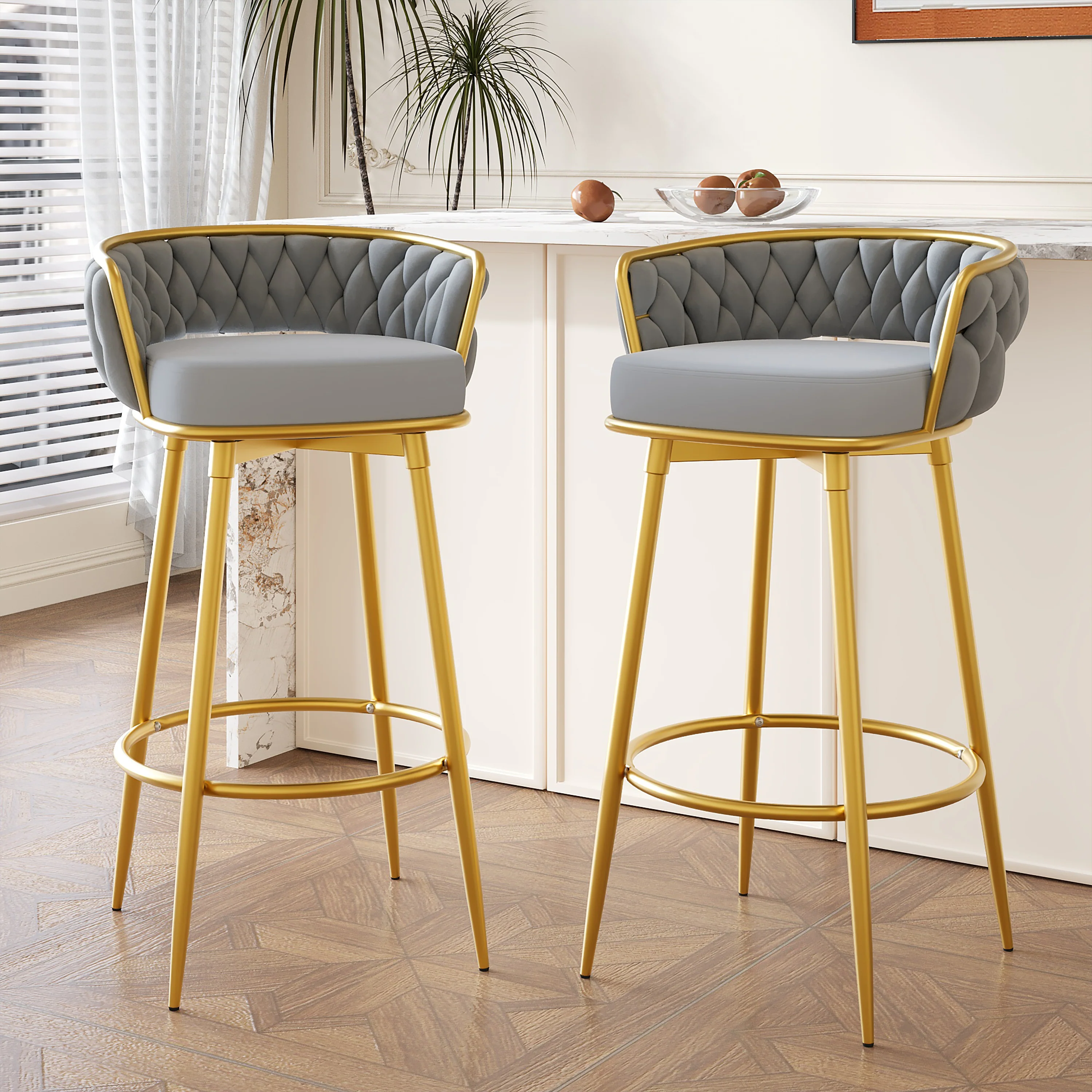 Flufy Modern Rubberwood Upholstered Dining Chairs - furnishings