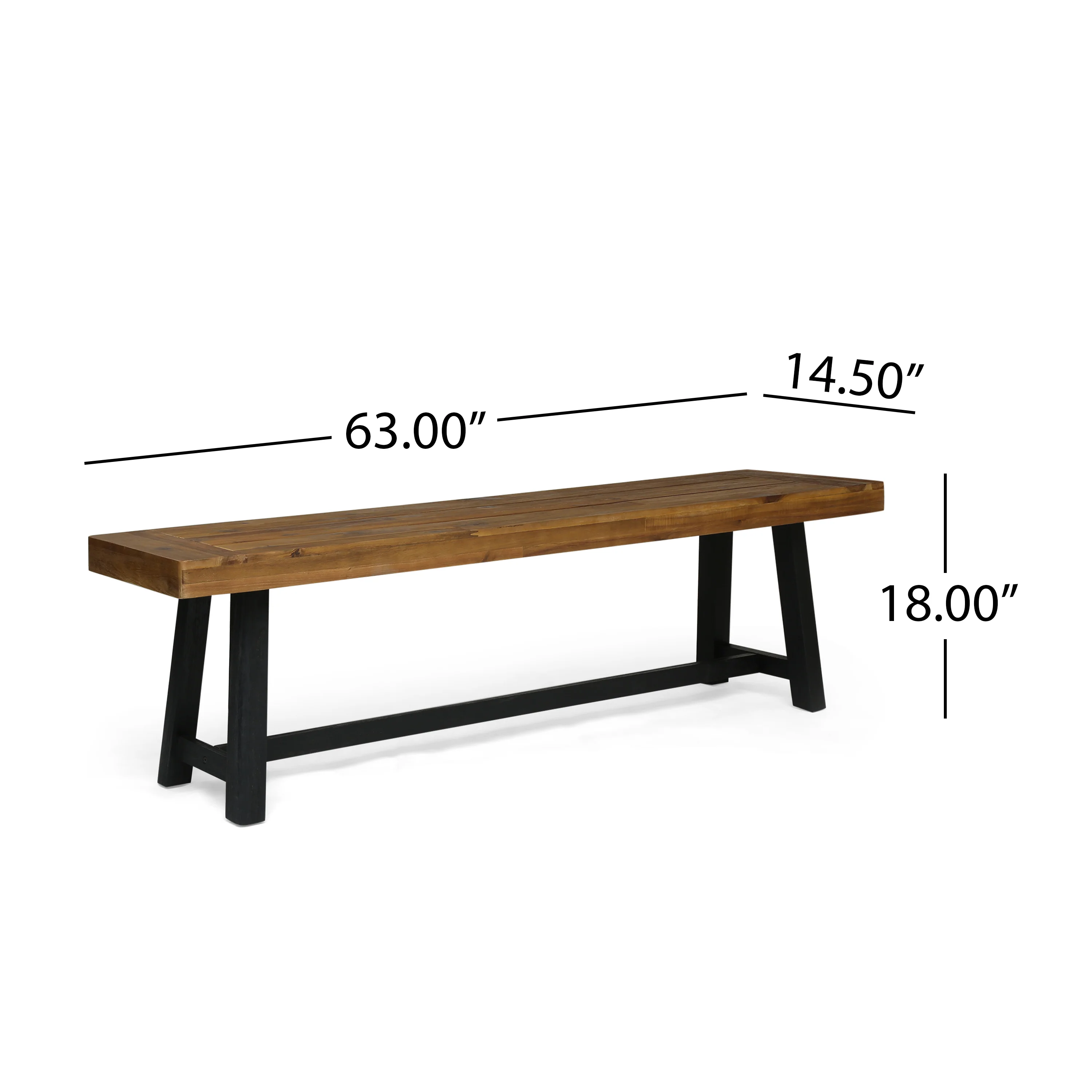 Toby Outdoor Acacia Wood Bench - furnishings