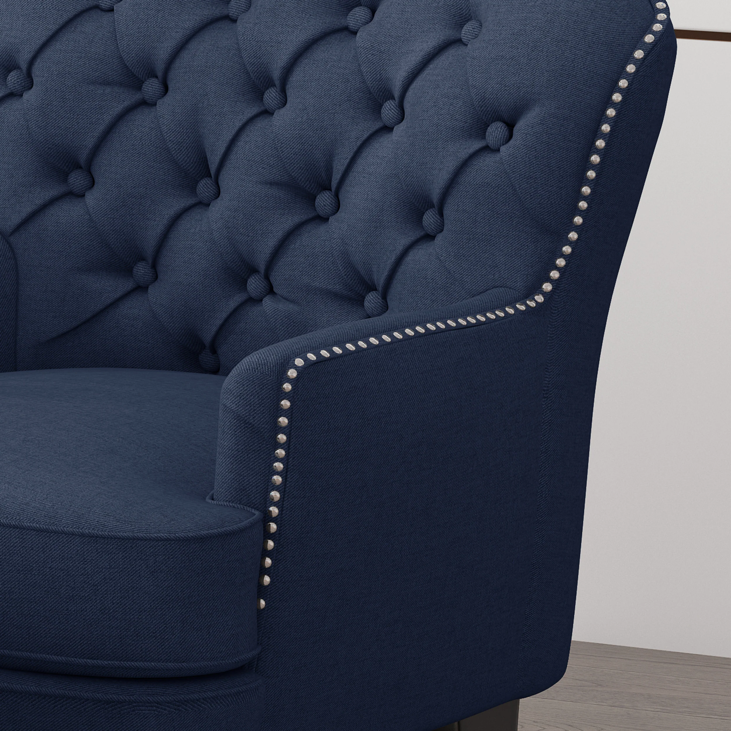 Jaxen Contemporary Tufted Fabric Club Chair and Ottoman Set - furnishings