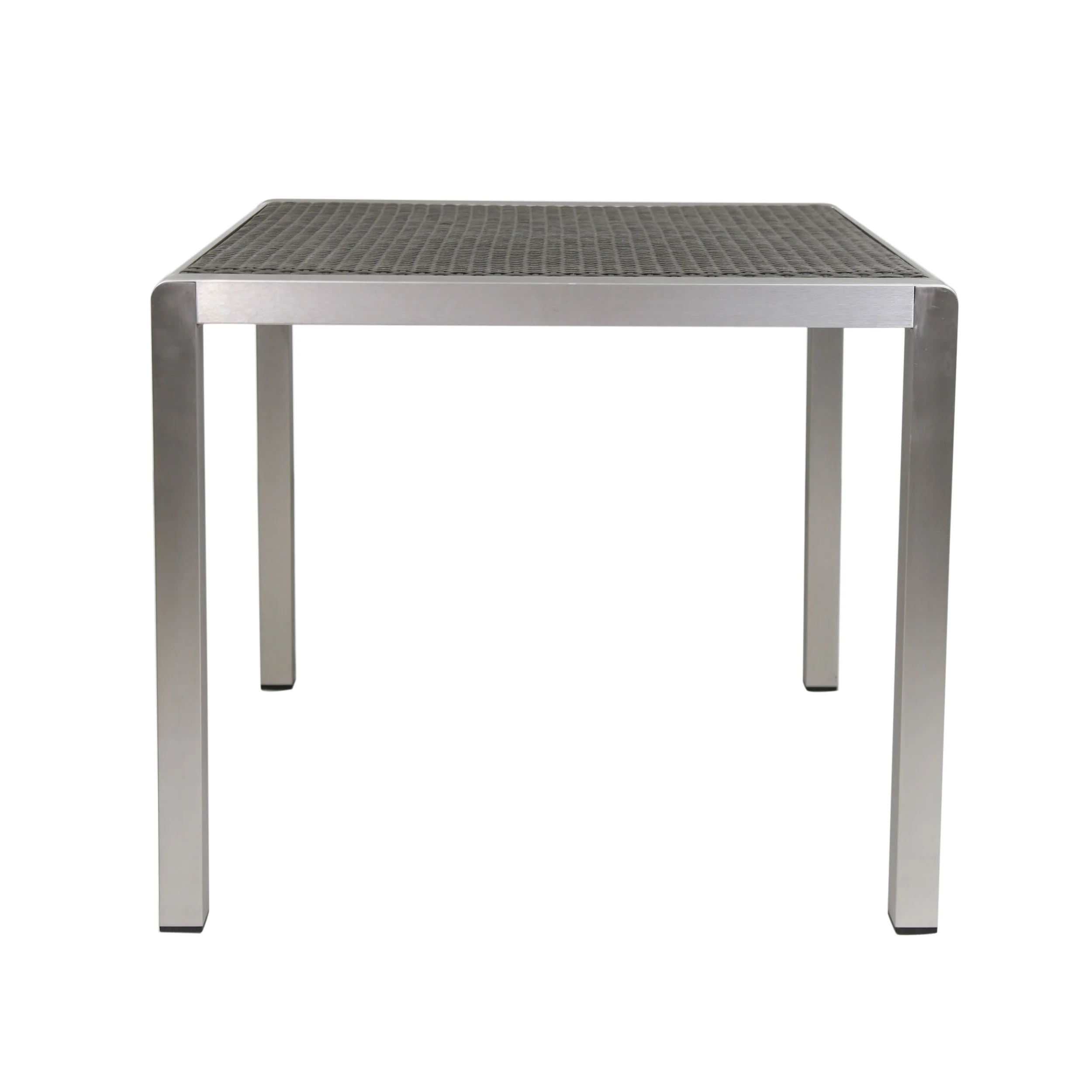 Cherie Outdoor Modern 4 Seater Aluminum Dining Set with Wicker Table Top - furnishings
