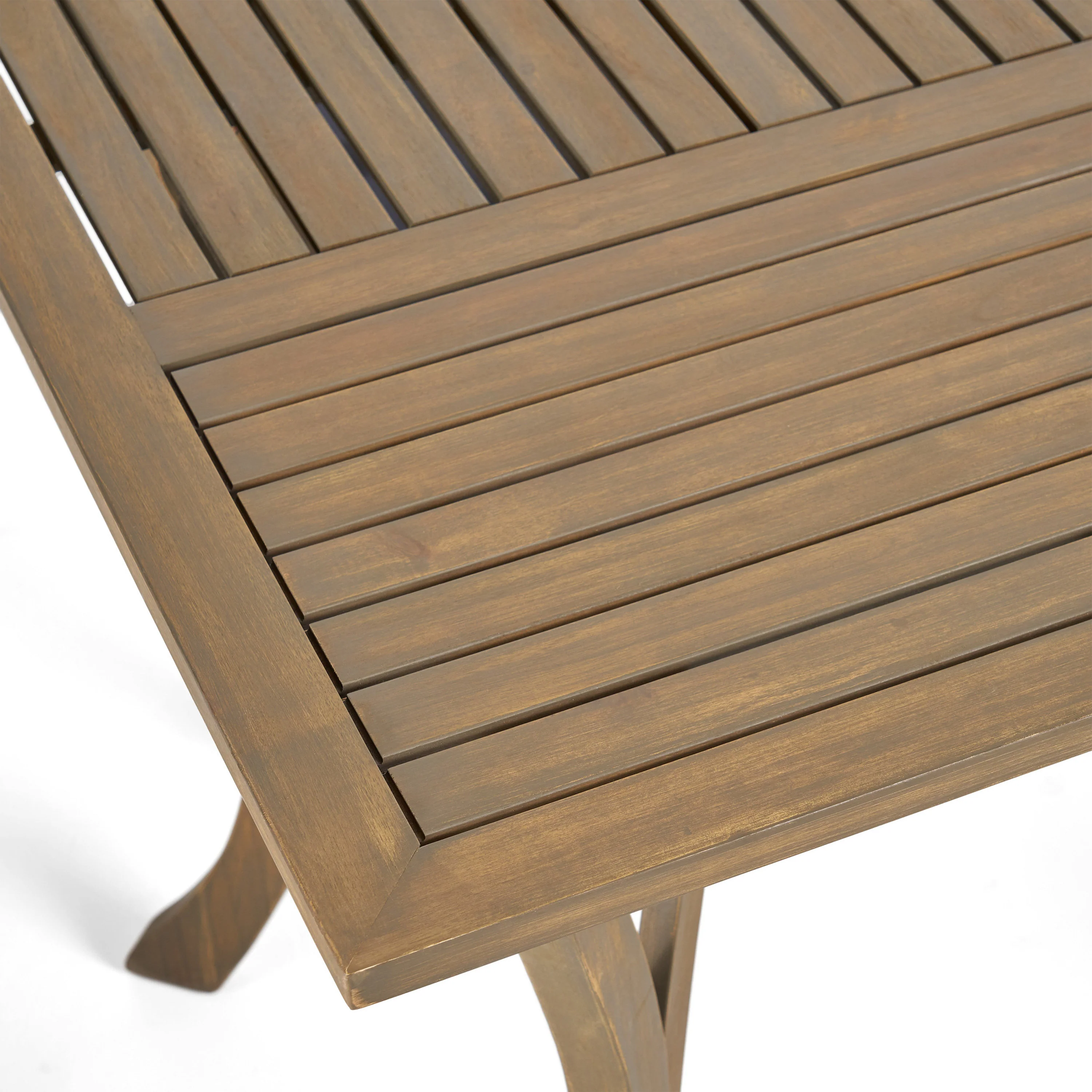 Robin Outdoor 7 Piece Wood and Wicker Dining Set, Gray and Gray - furnishings